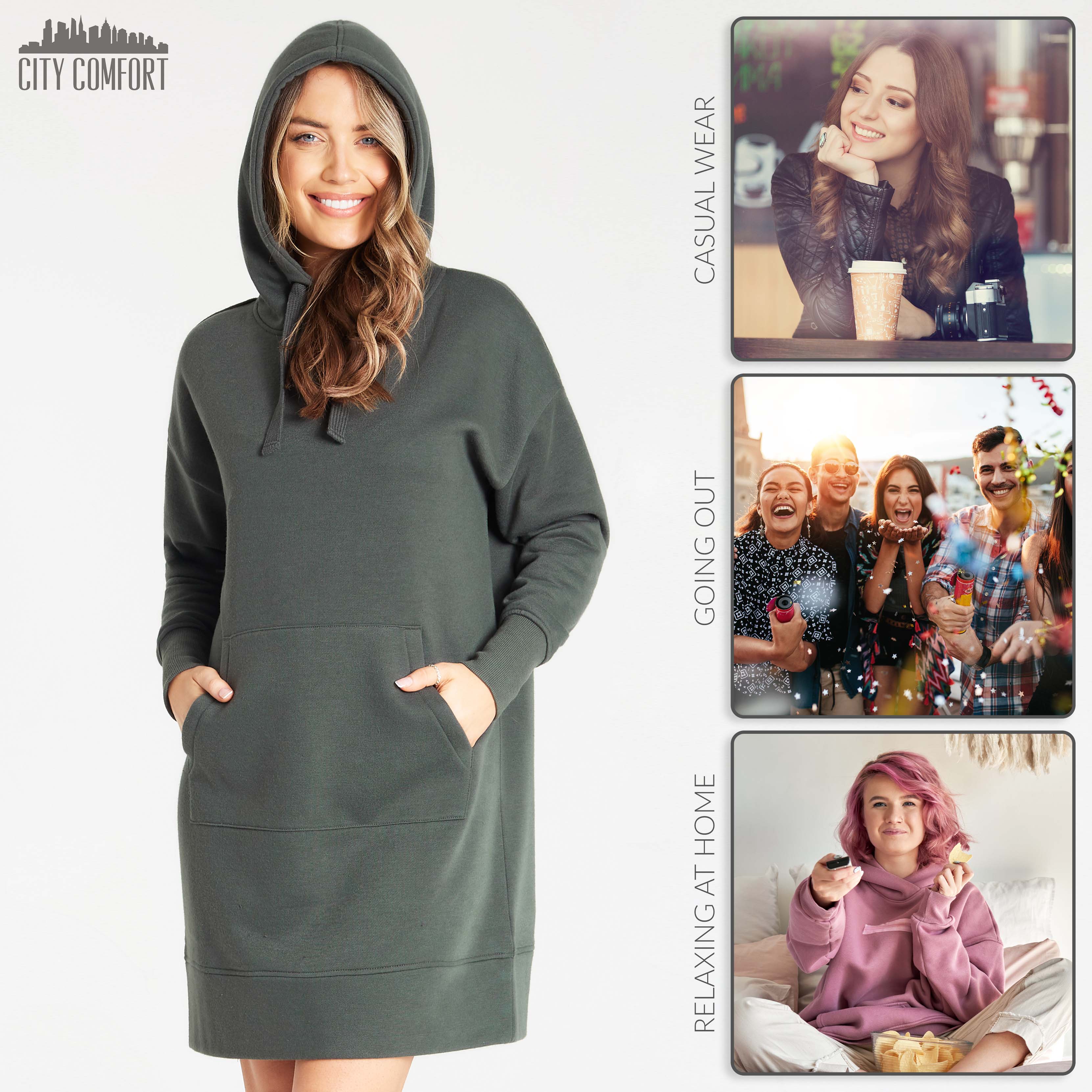 CityComfort Hoodies for Women, Hoodie Dresses for Women, Oversized Jumper - Image 17