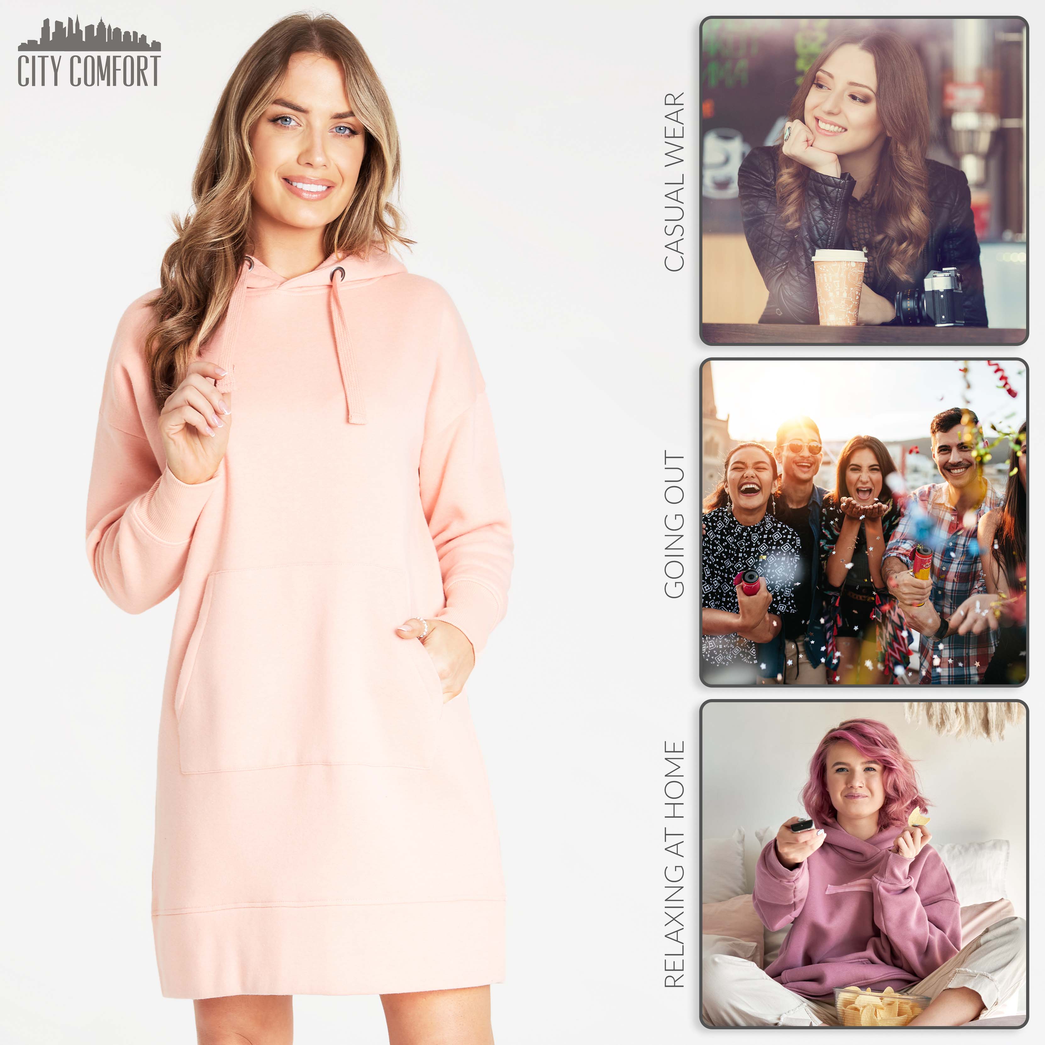 CityComfort Hoodies for Women, Hoodie Dresses for Women, Oversized Jumper - Image 27