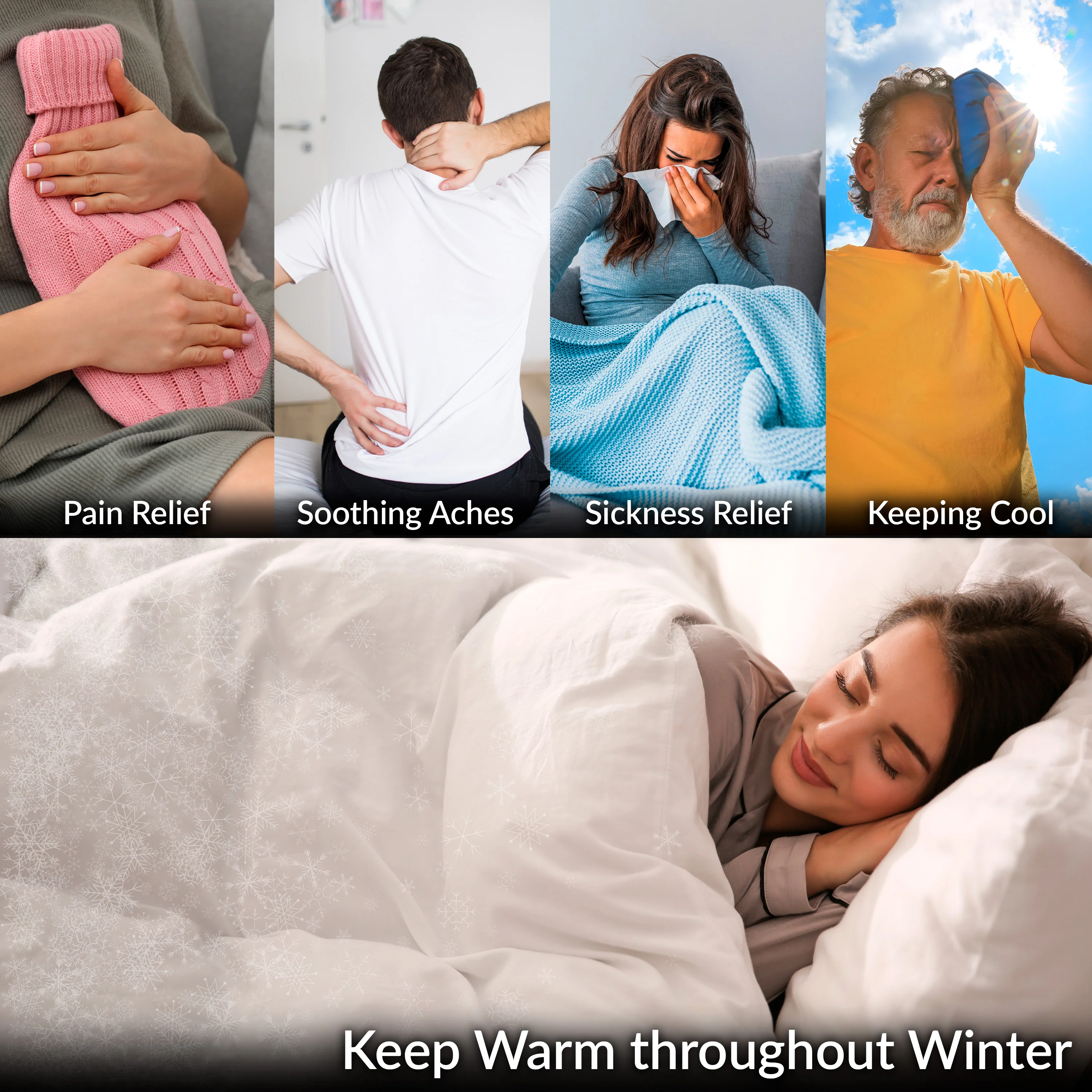 CityComfort Hot Water Bottle Belt, Wearable Hot Water Bottle Pouch (Pink) - Image 2