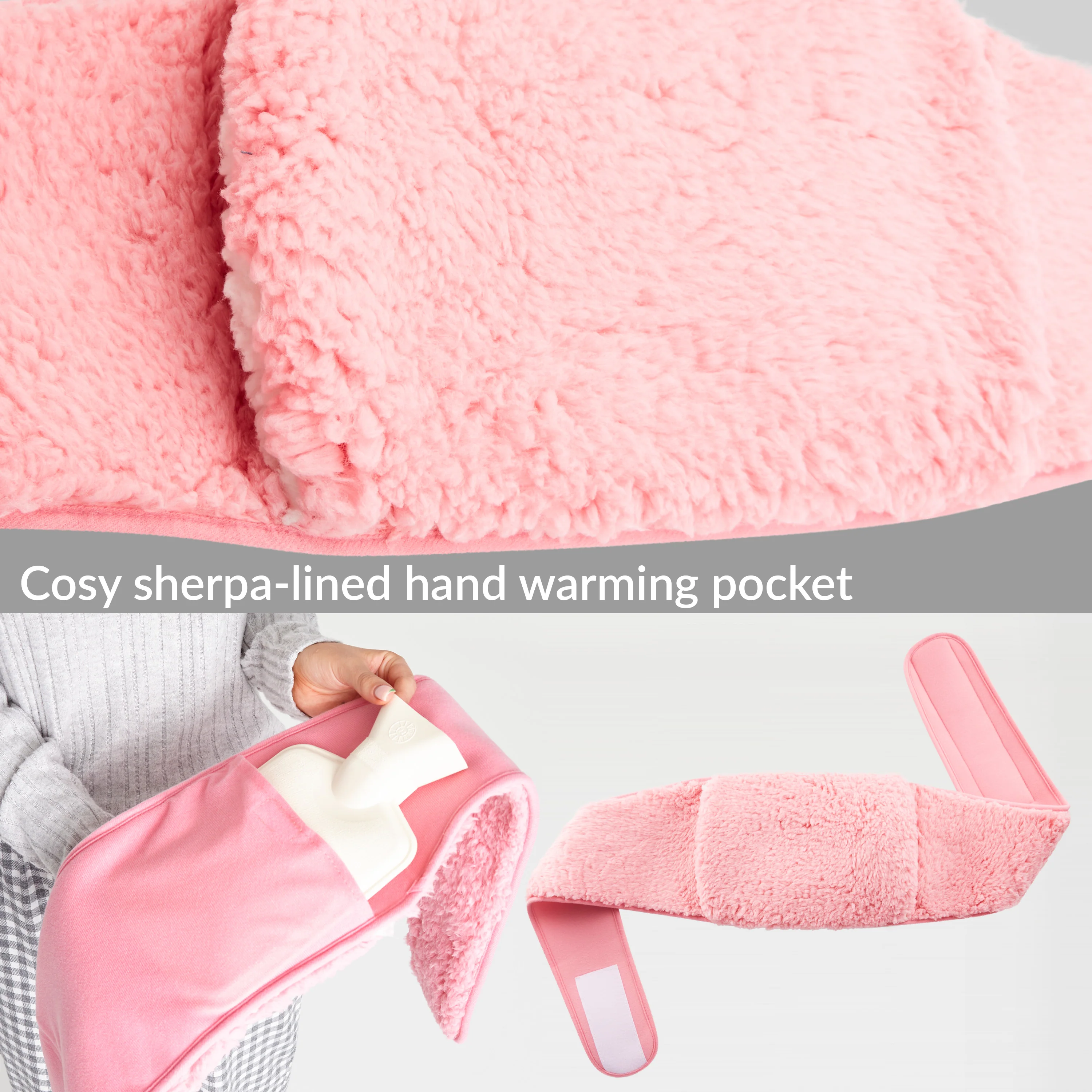 CityComfort Hot Water Bottle Belt, Wearable Hot Water Bottle Pouch (Pink) - Image 4