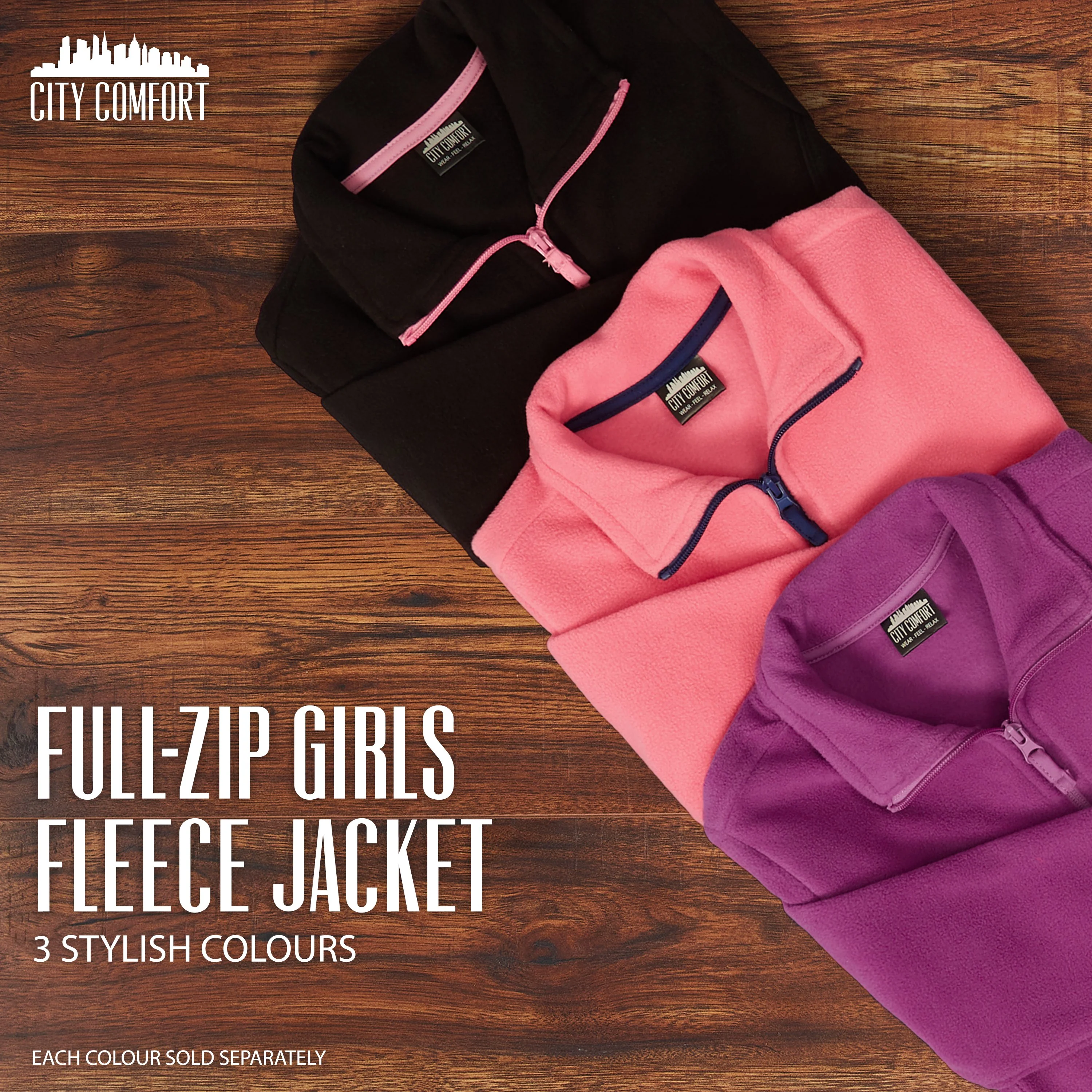 CityComfort Kids Fleece Jacket, Full-Zip Girls Polar Fleece Jacket Outdoors - Image 14