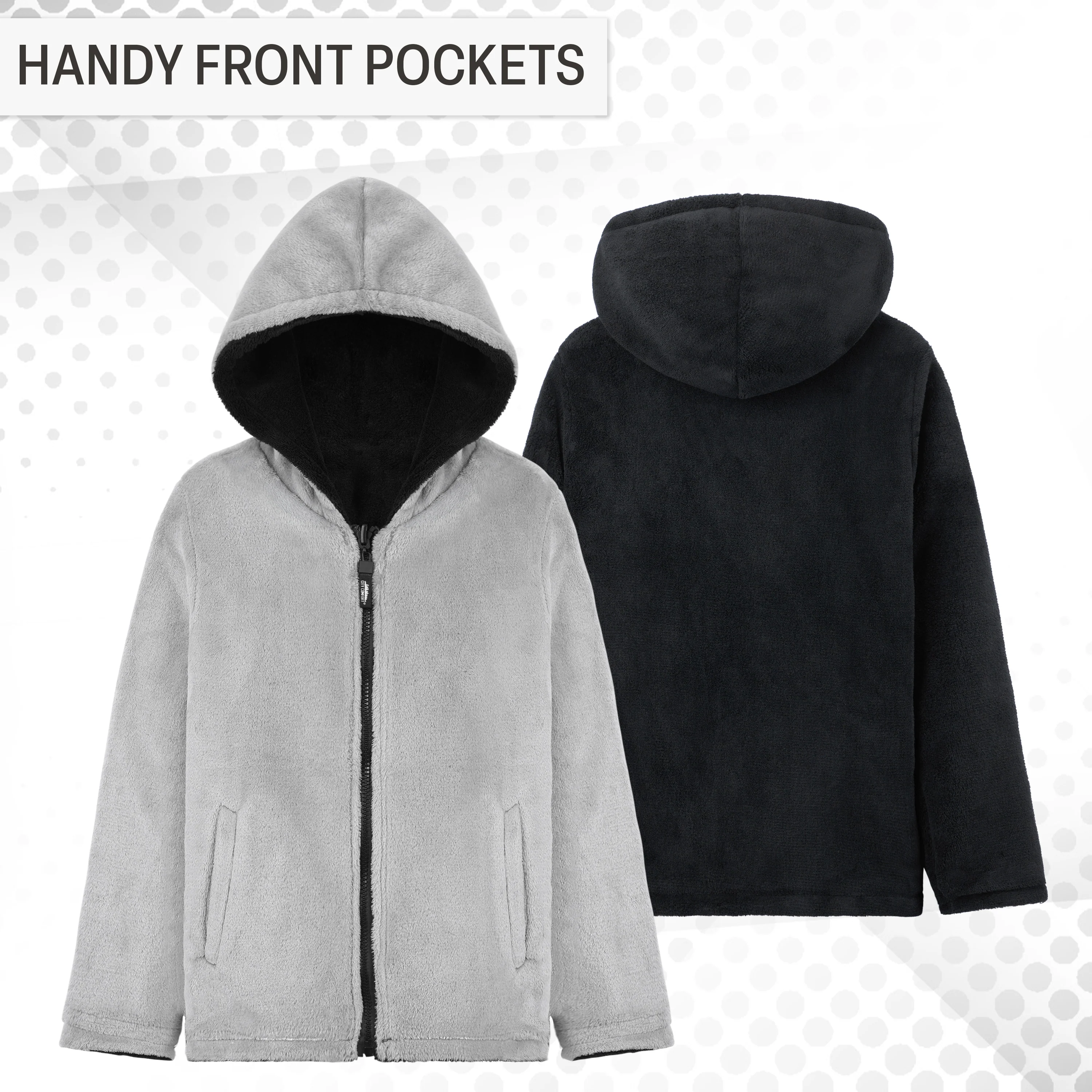 CityComfort Kids Hoodie Fleece, Zip Up Fluffy Hoodie for Boys and Girls, Reversible Kids Fleece Jacket - Image 14