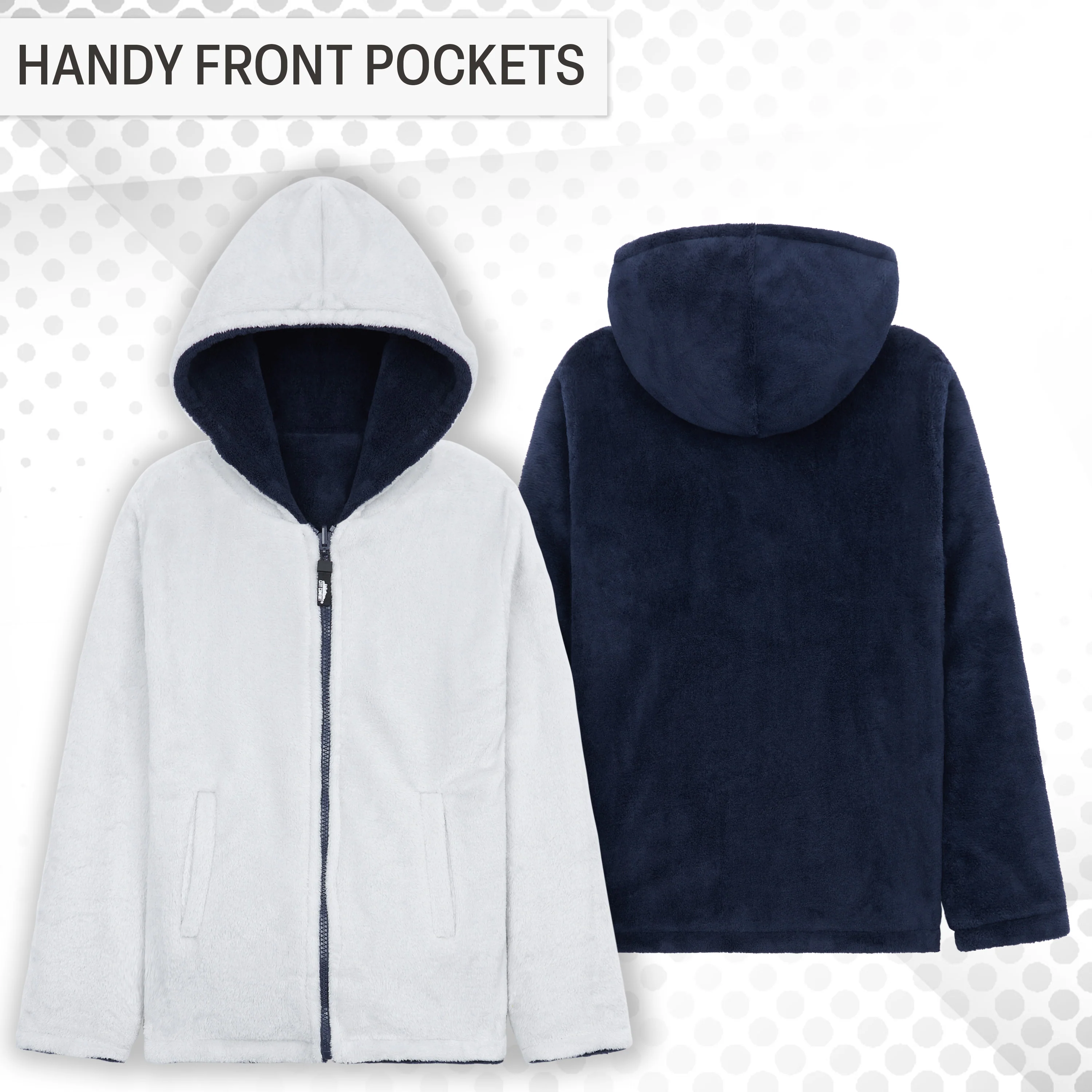 CityComfort Kids Hoodie Fleece, Zip Up Fluffy Hoodie for Boys and Girls, Reversible Kids Fleece Jacket - Image 7