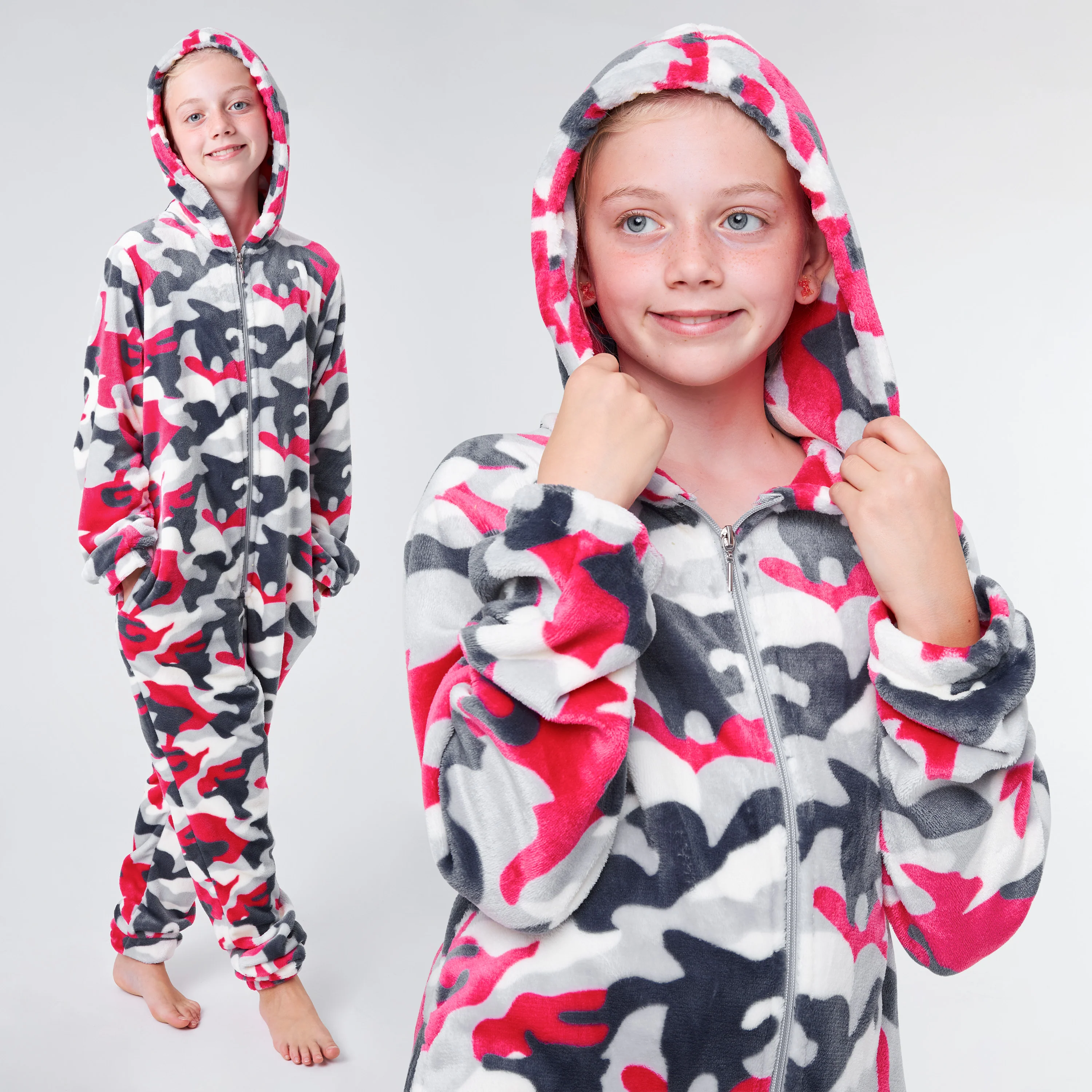 CityComfort Kids Onesie, All in One Pyjamas, Fleece Zip Up Jumpsuit - Image 13