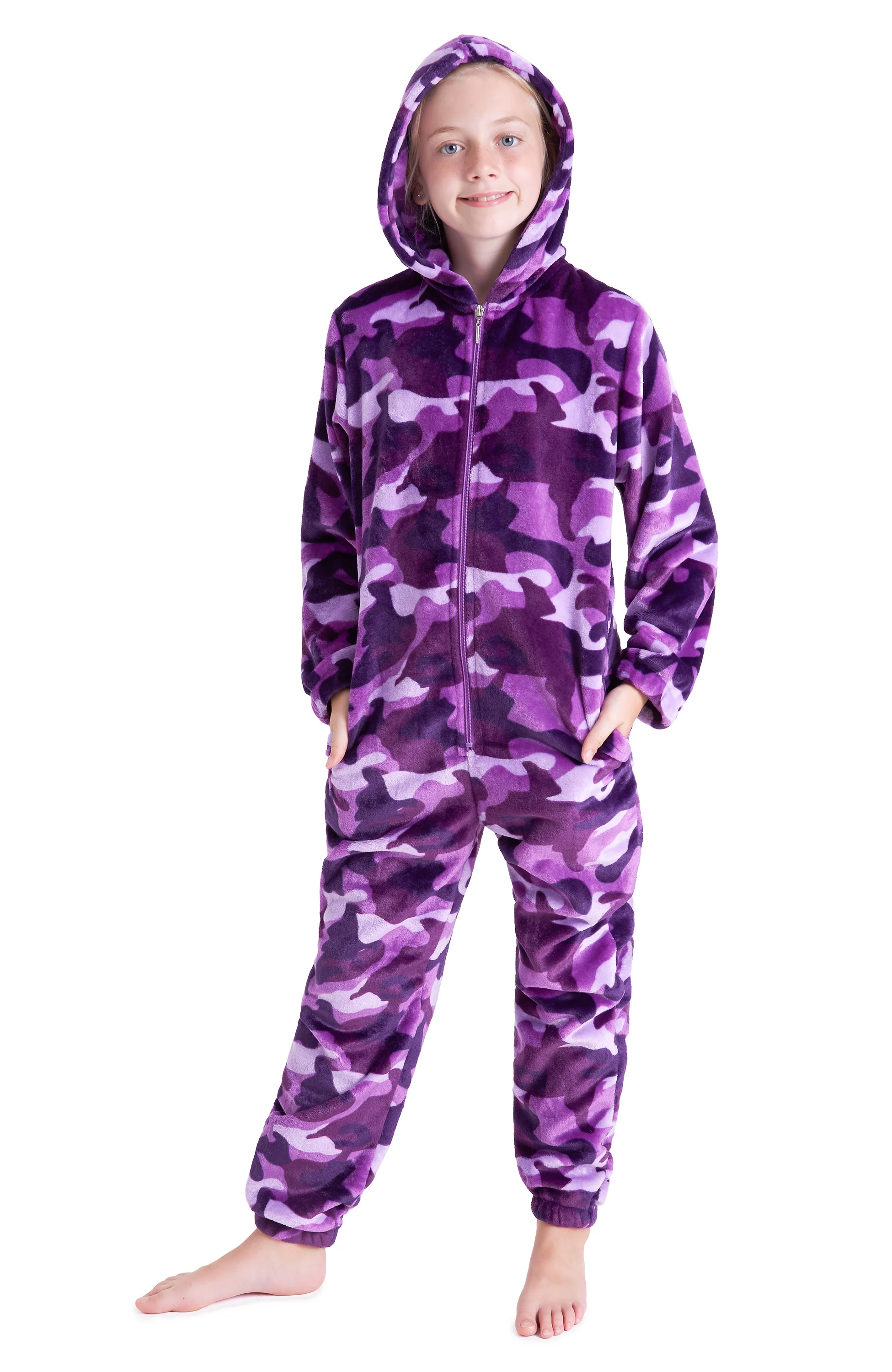 CityComfort Kids Onesie, All in One Pyjamas, Fleece Zip Up Jumpsuit - Image 2