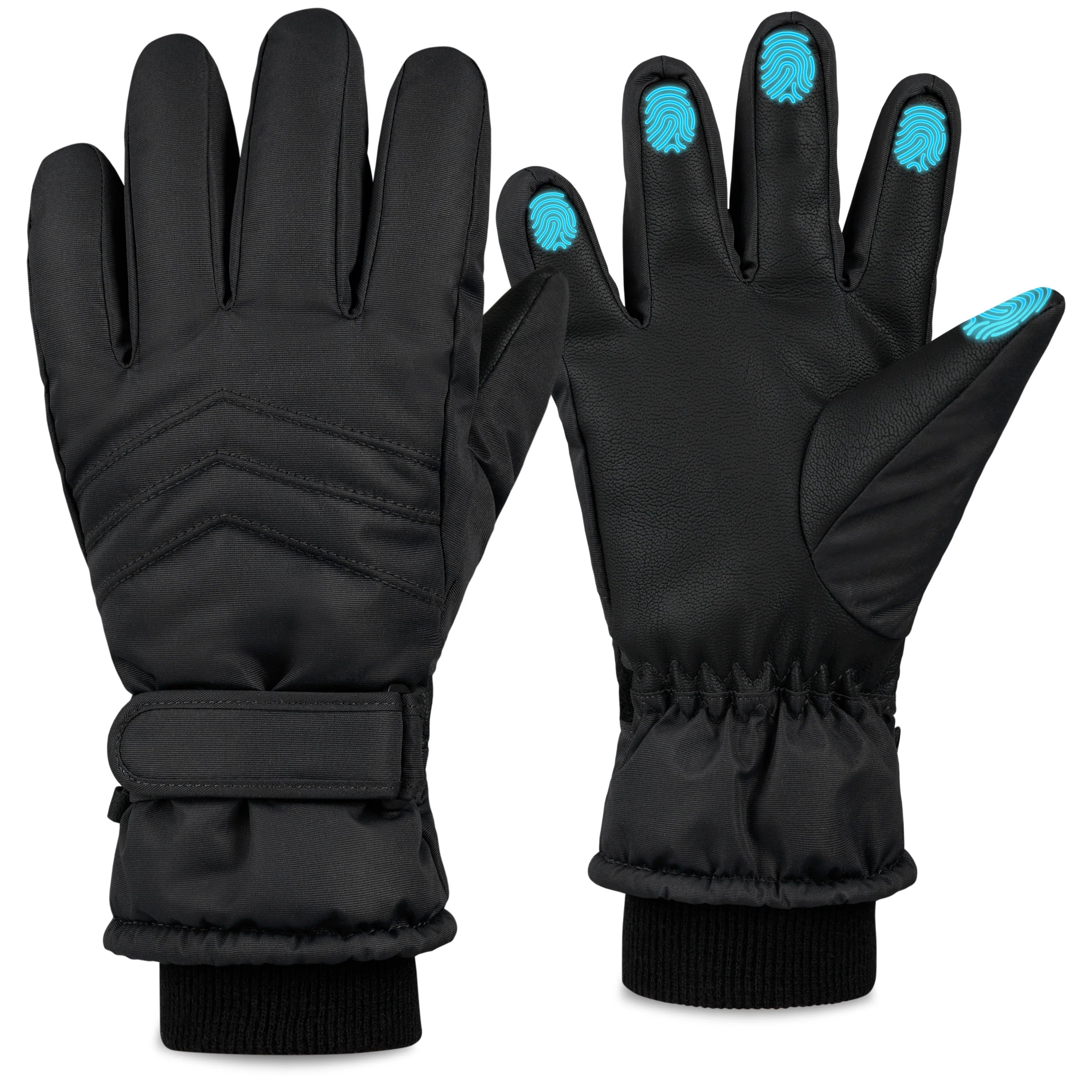 CityComfort Kids Skiing Gloves - Fleece Lined Touch Screen Gloves - Image 2