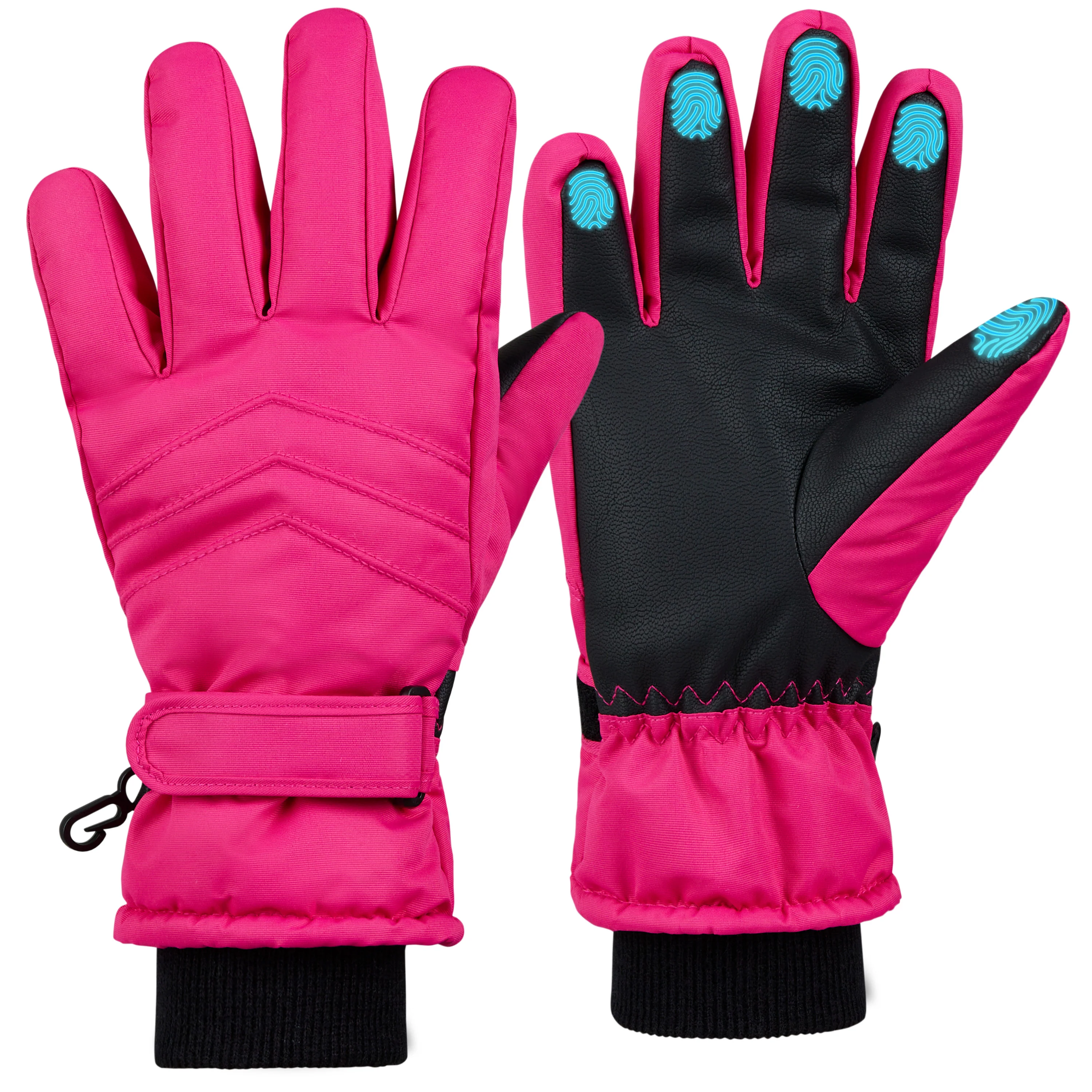 CityComfort Kids Skiing Gloves - Fleece Lined Touch Screen Gloves - Image 8