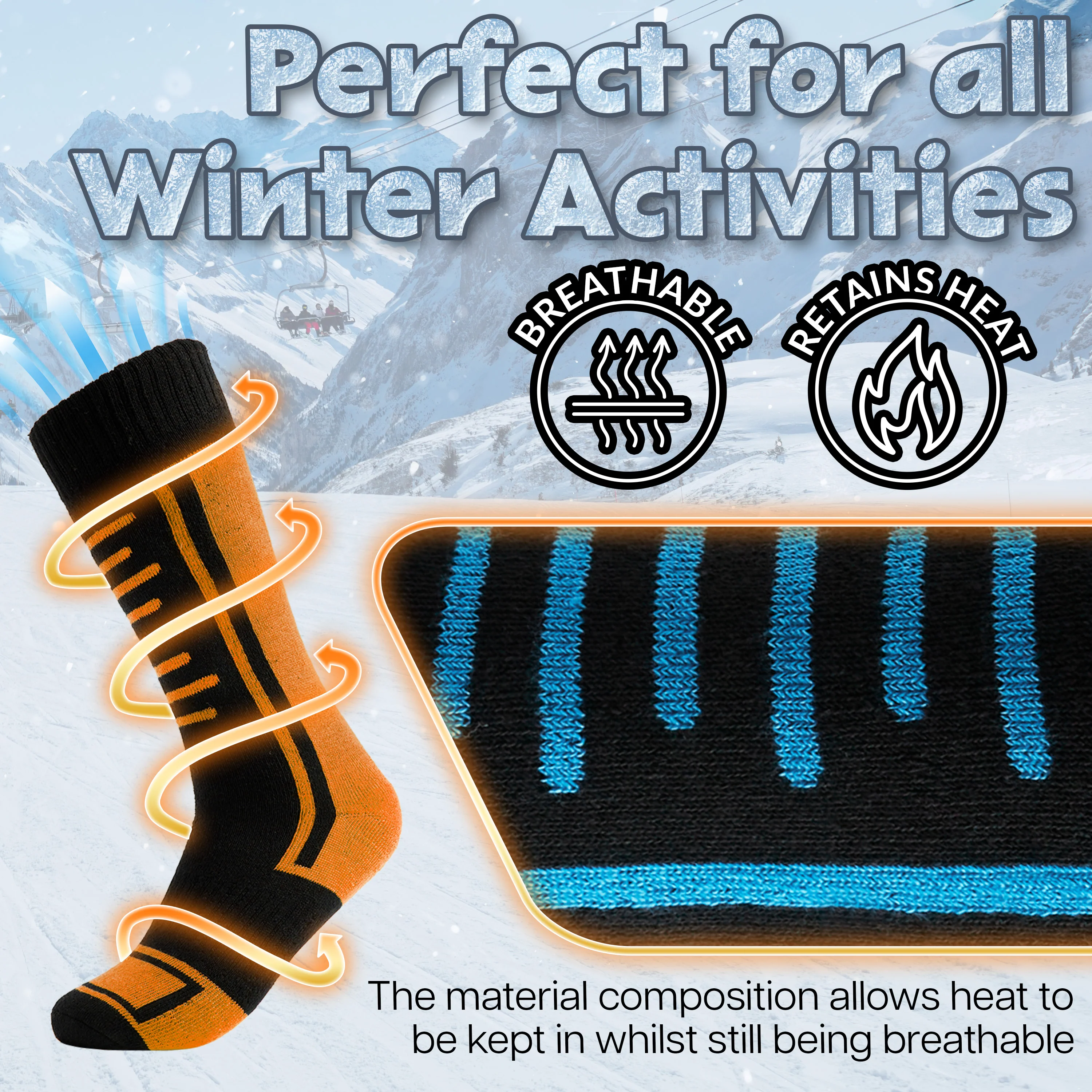 CityComfort Kids Socks Ski Multipack - High Performance Thermal Socks - Image 6