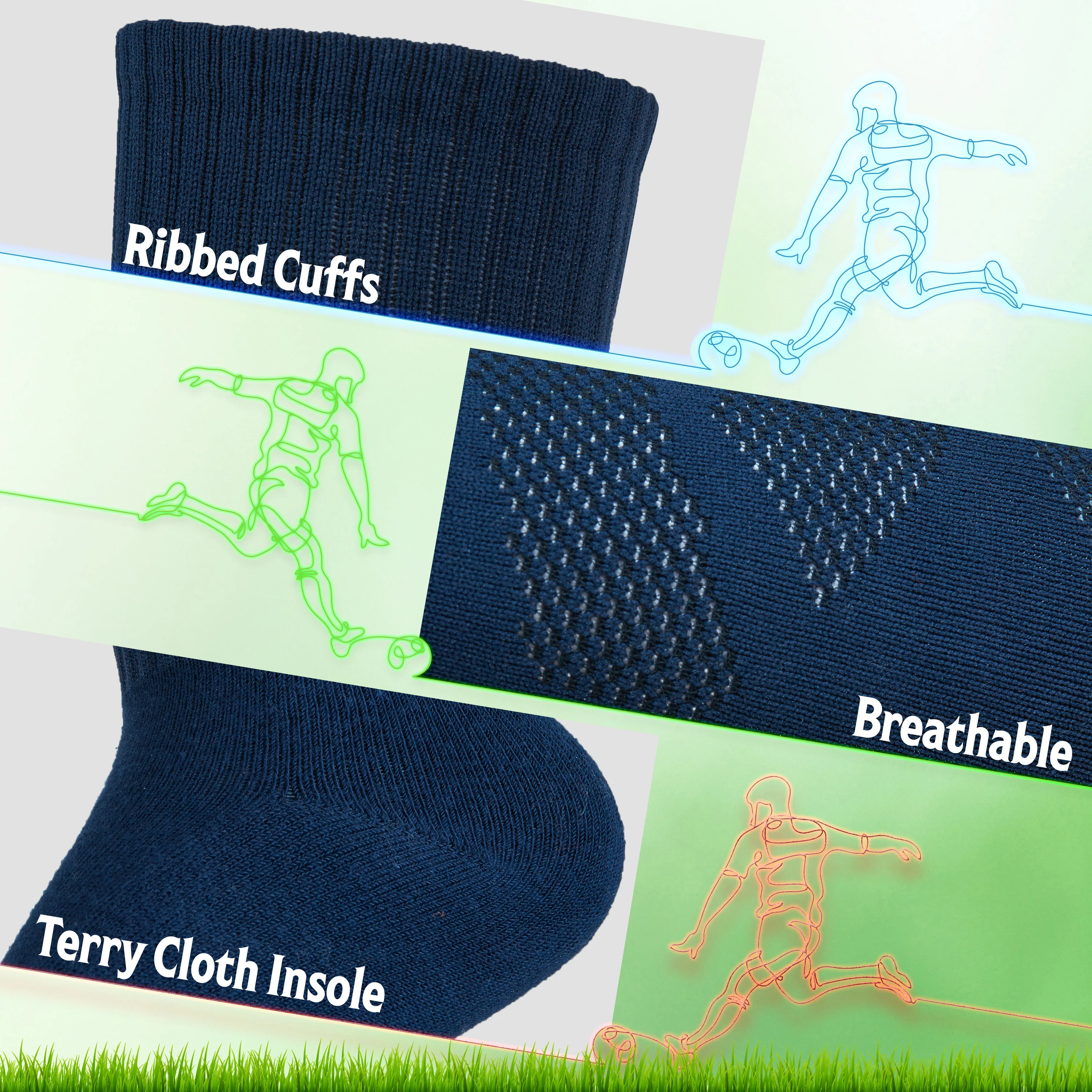 CityComfort Knee High Socks for Boys Girls 2 Pack - Image 13