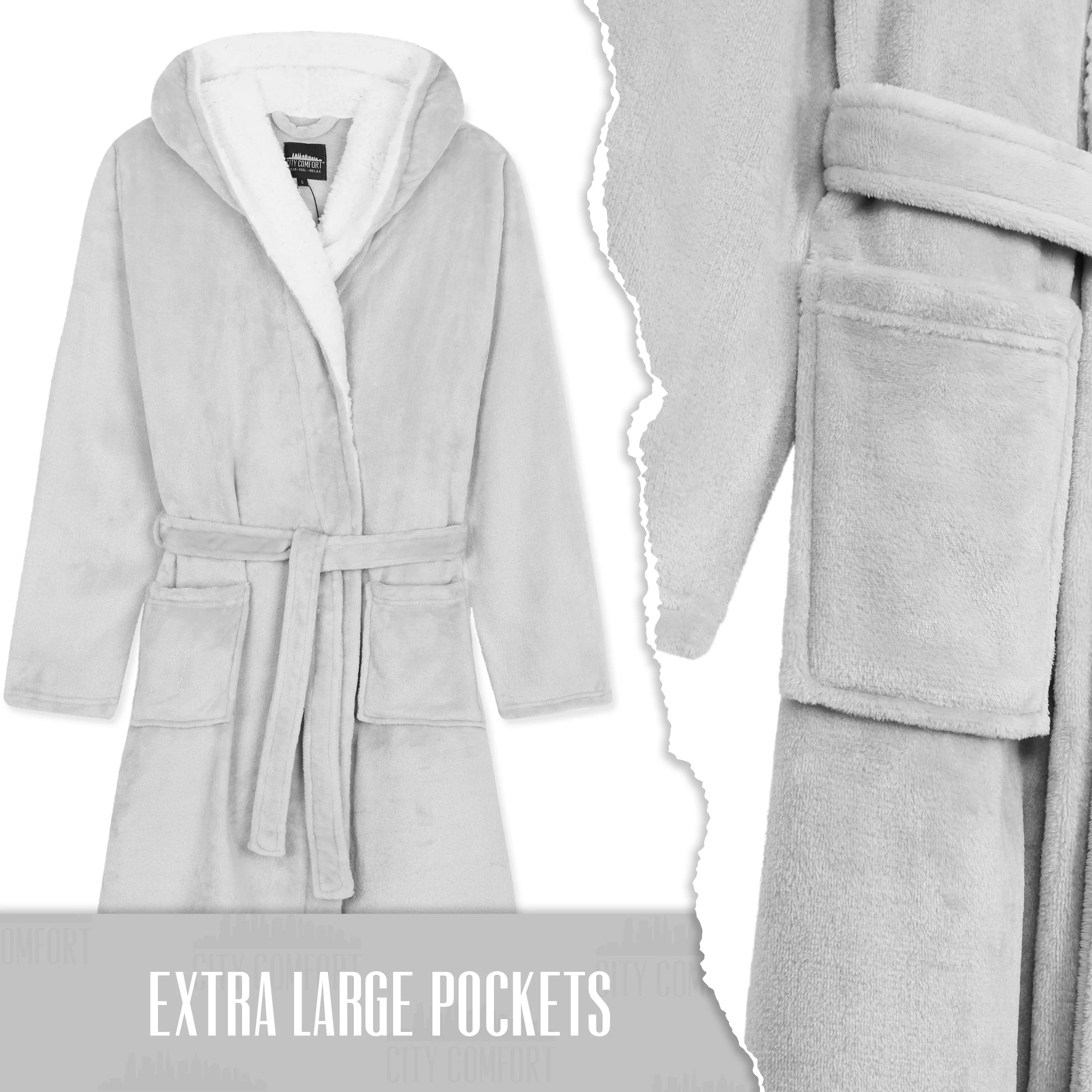 CityComfort Ladies Dressing Gown Soft Plush Bath Robe for Women - Image 29