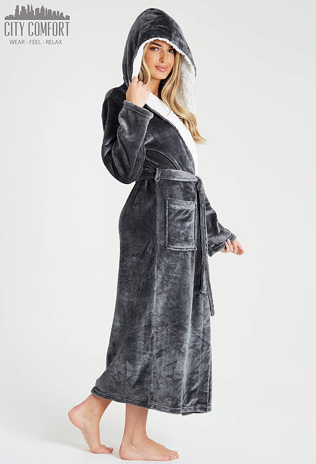 CityComfort Ladies Dressing Gown Soft Plush Bath Robe for Women - Image 3