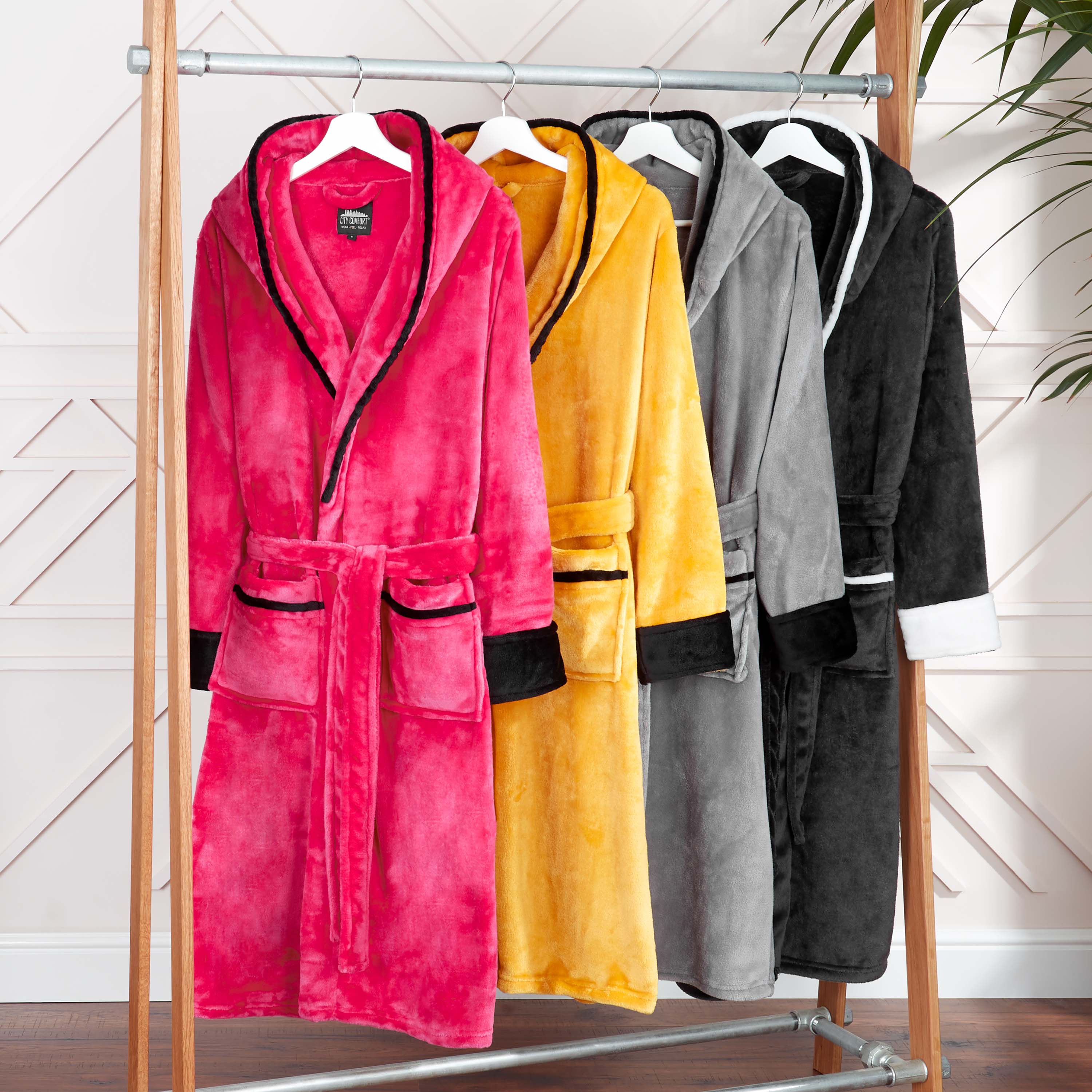 CityComfort Ladies Dressing Gowns Soft Fleece Hooded Women's Robes - Image 17