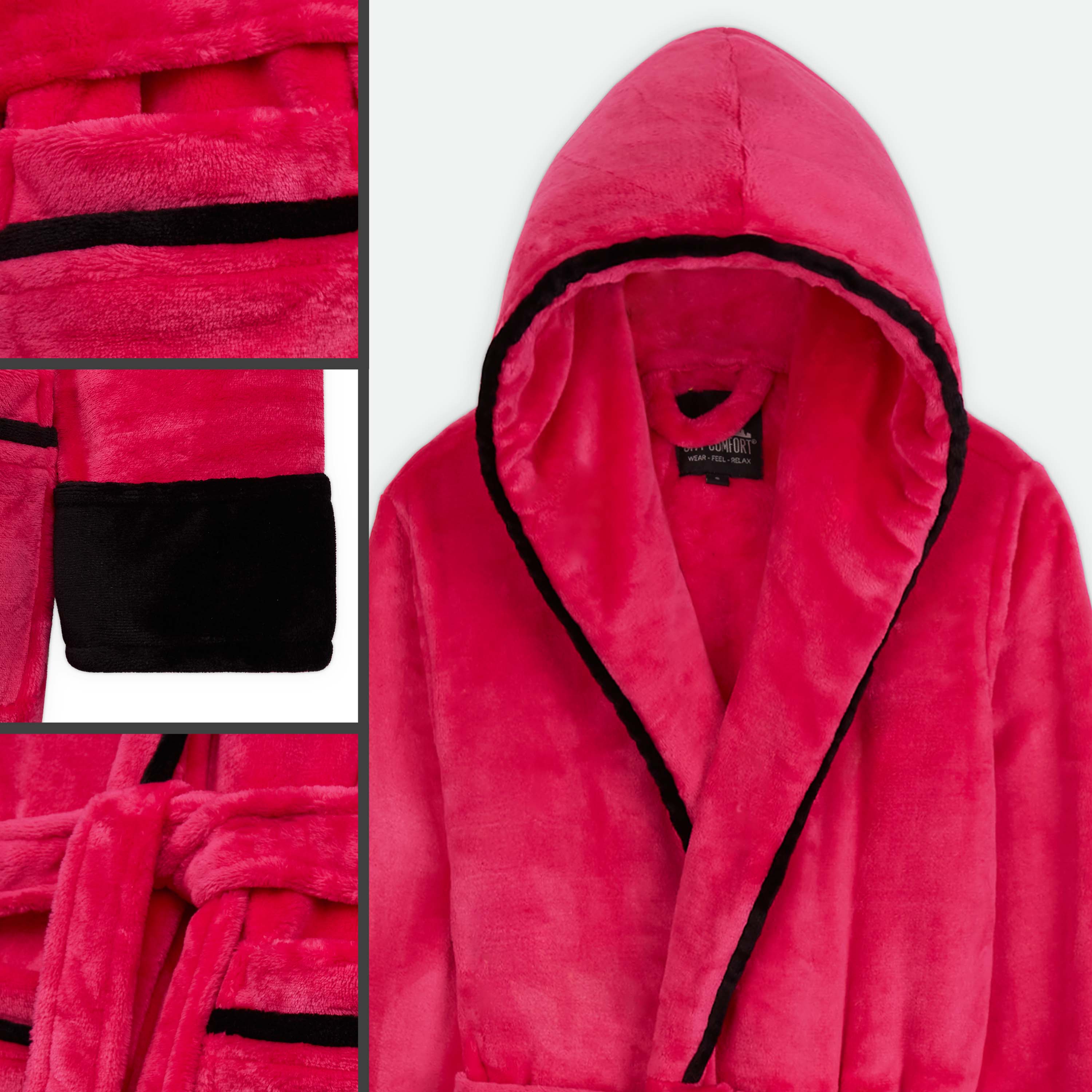 CityComfort Ladies Dressing Gowns Soft Fleece Hooded Women's Robes - Image 18