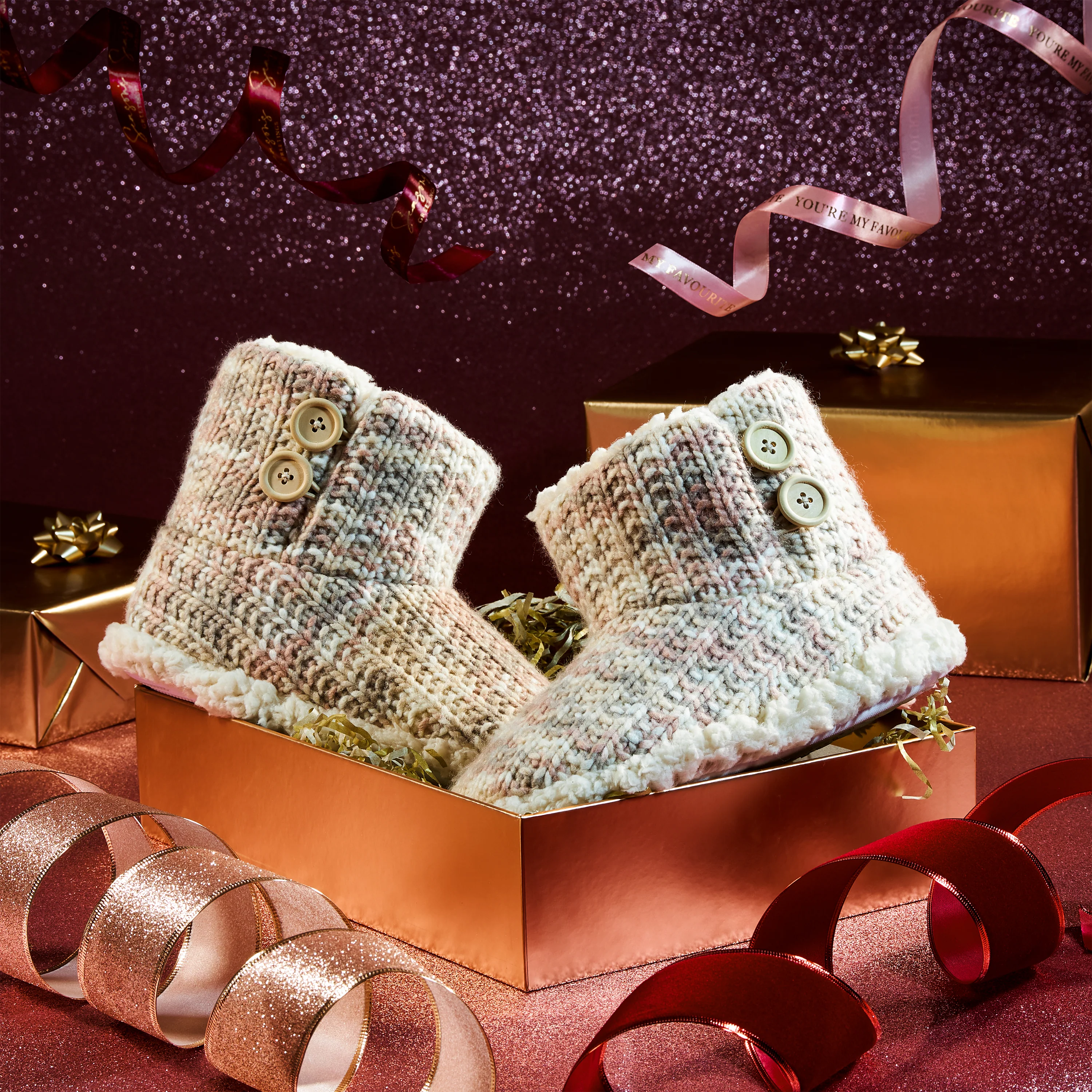 CityComfort Ladies Slipper Boots Knitted Warm Winter Indoor Booties - Image 4