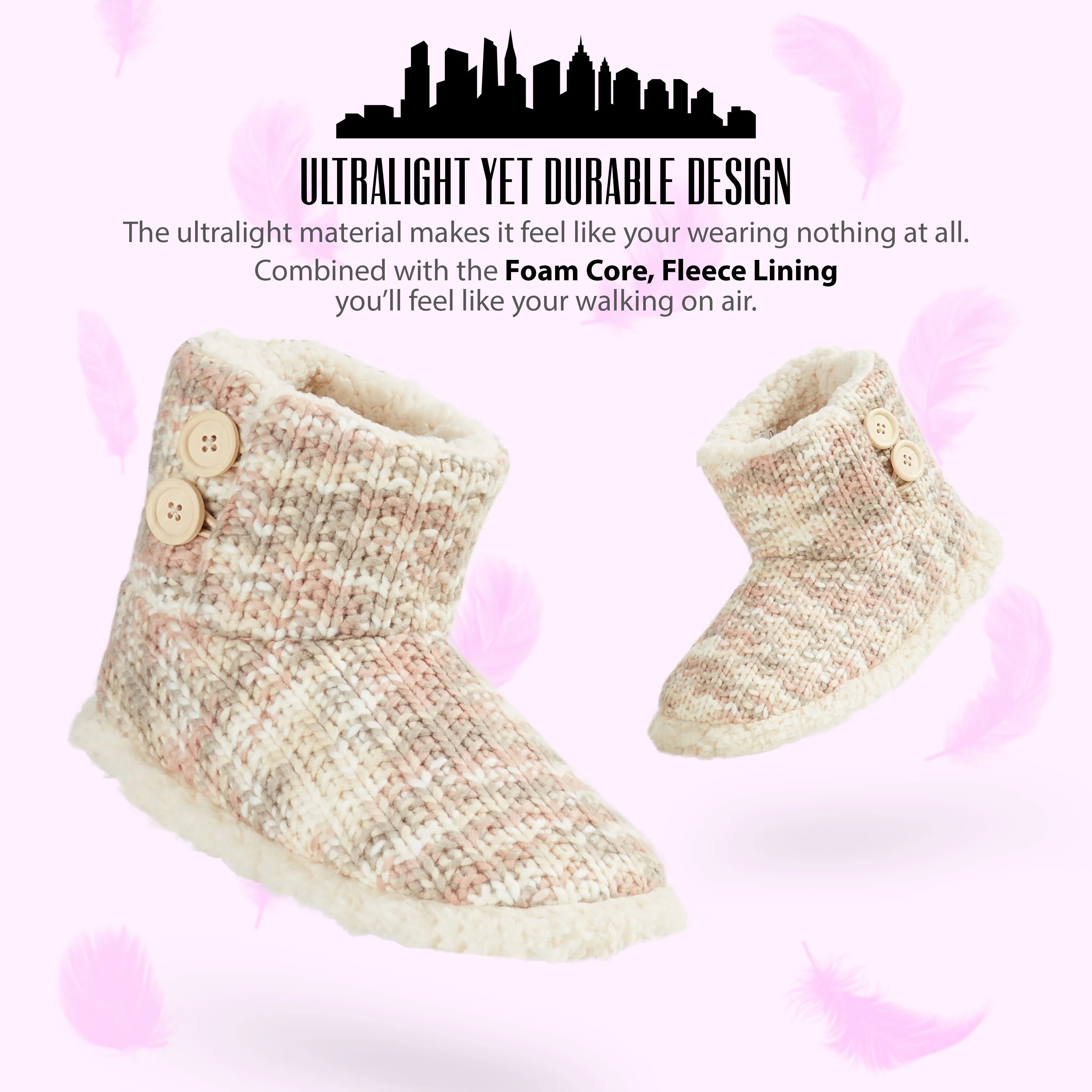 CityComfort Ladies Slipper Boots Knitted Warm Winter Indoor Booties - Image 5