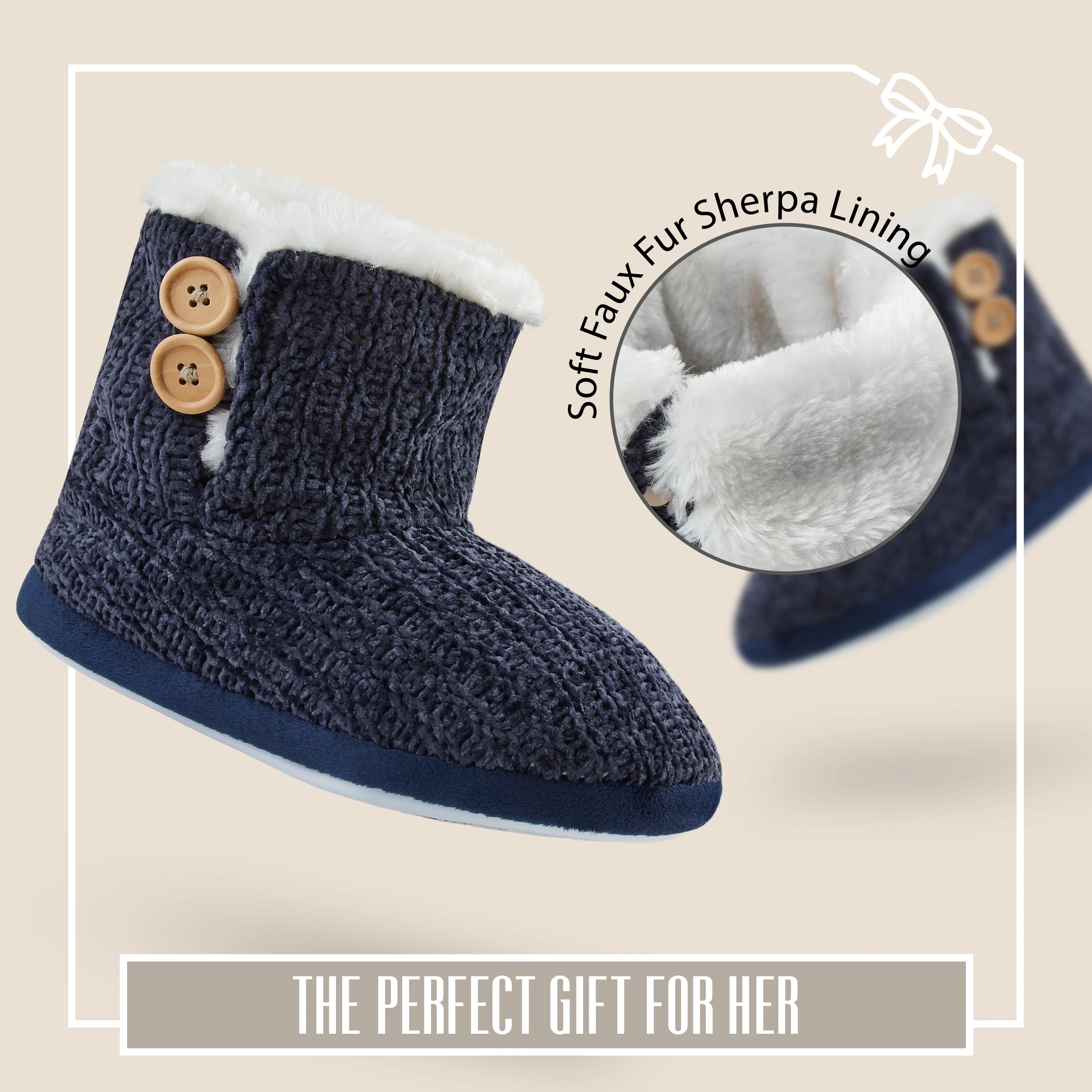 CityComfort Ladies Slippers, Faux Fur Bootie Slippers Women, Slipper Ankle Boots with Rubber Sole - Image 10