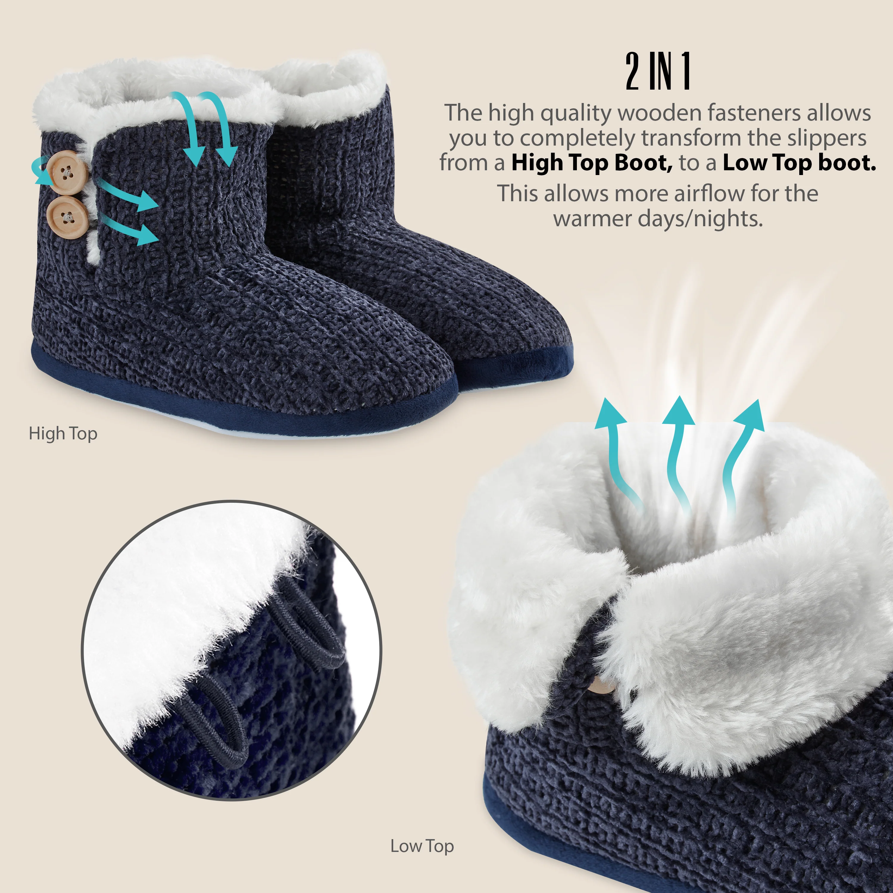 CityComfort Ladies Slippers, Faux Fur Bootie Slippers Women, Slipper Ankle Boots with Rubber Sole - Image 11