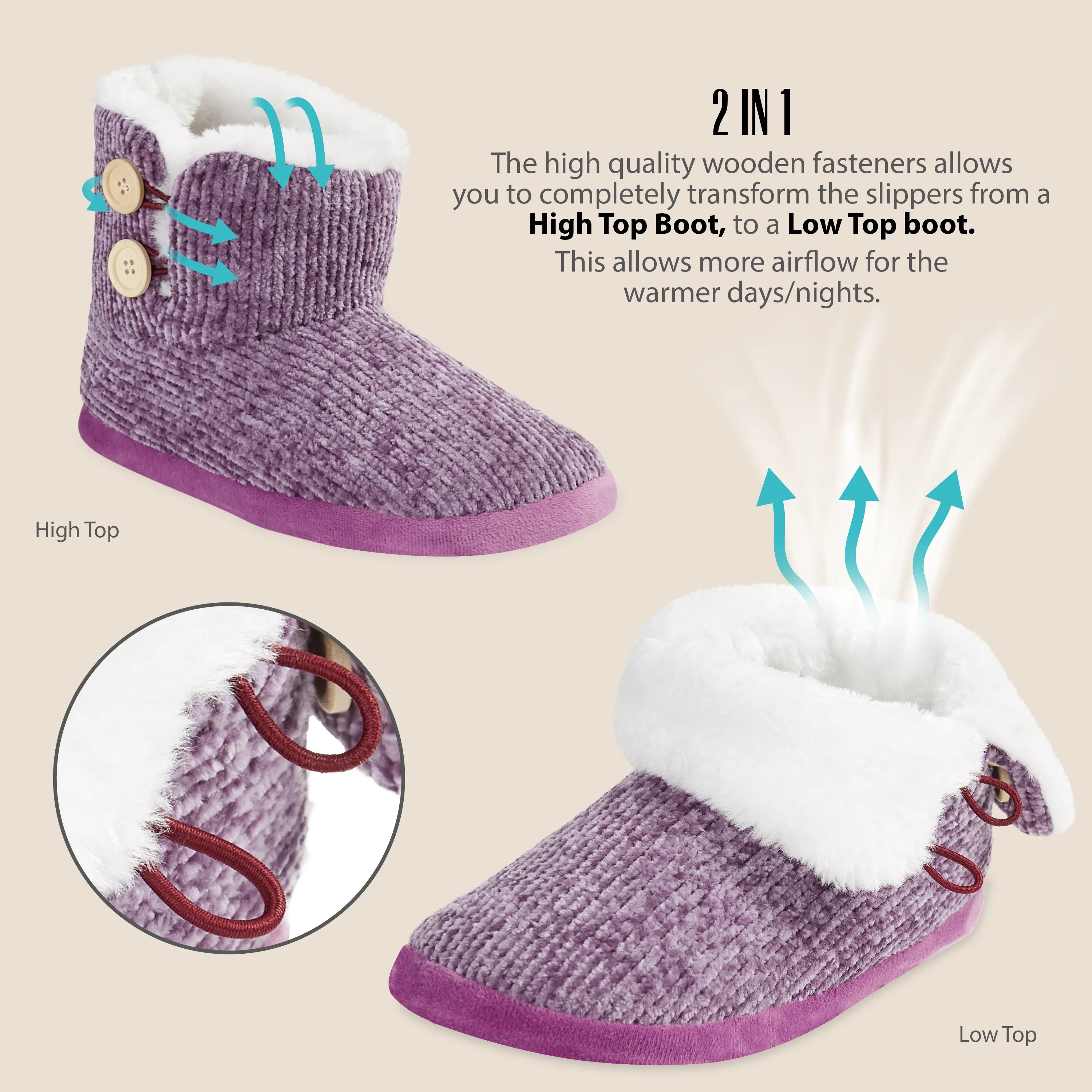 CityComfort Ladies Slippers, Faux Fur Bootie Slippers Women, Slipper Ankle Boots with Rubber Sole - Image 19