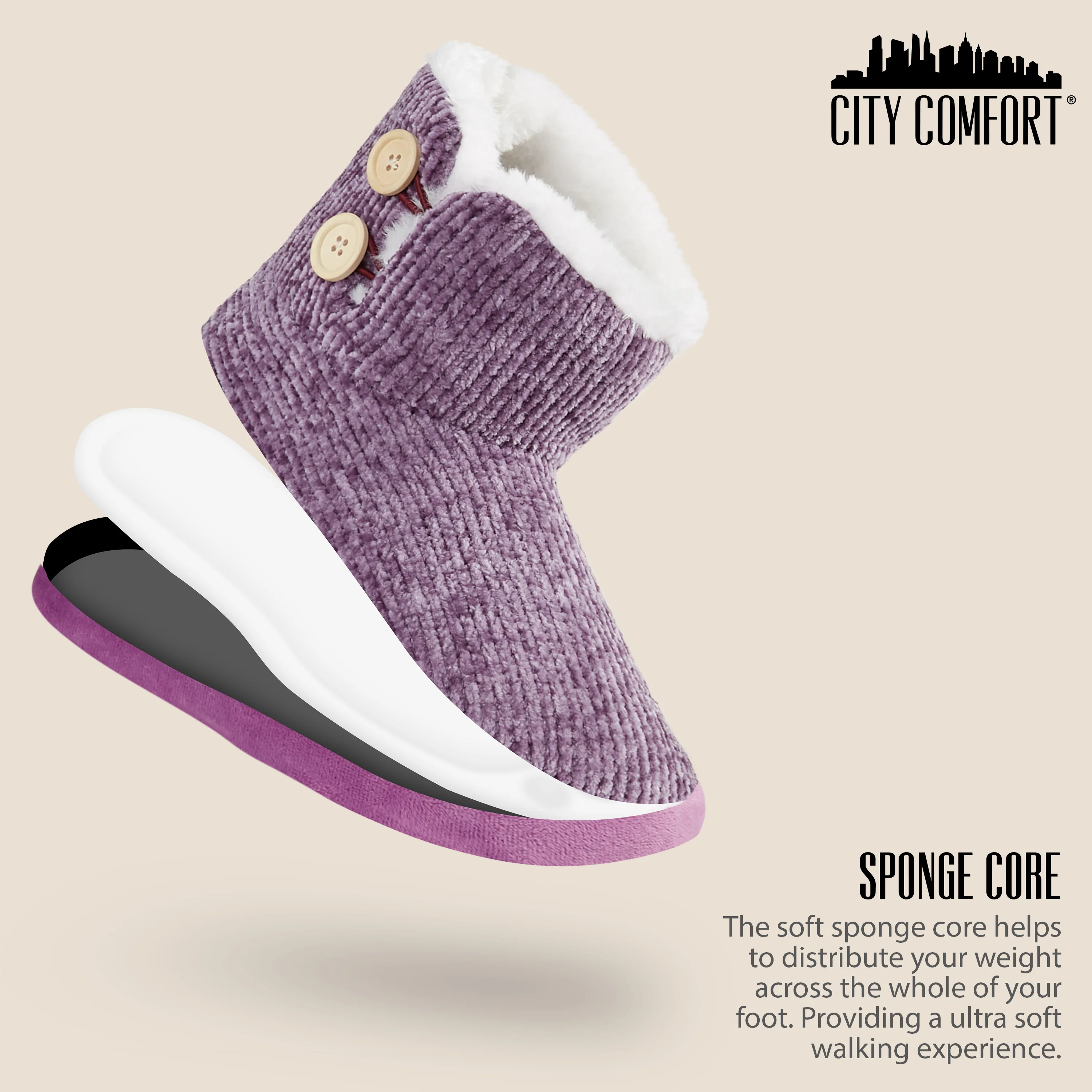 CityComfort Ladies Slippers, Faux Fur Bootie Slippers Women, Slipper Ankle Boots with Rubber Sole - Image 20