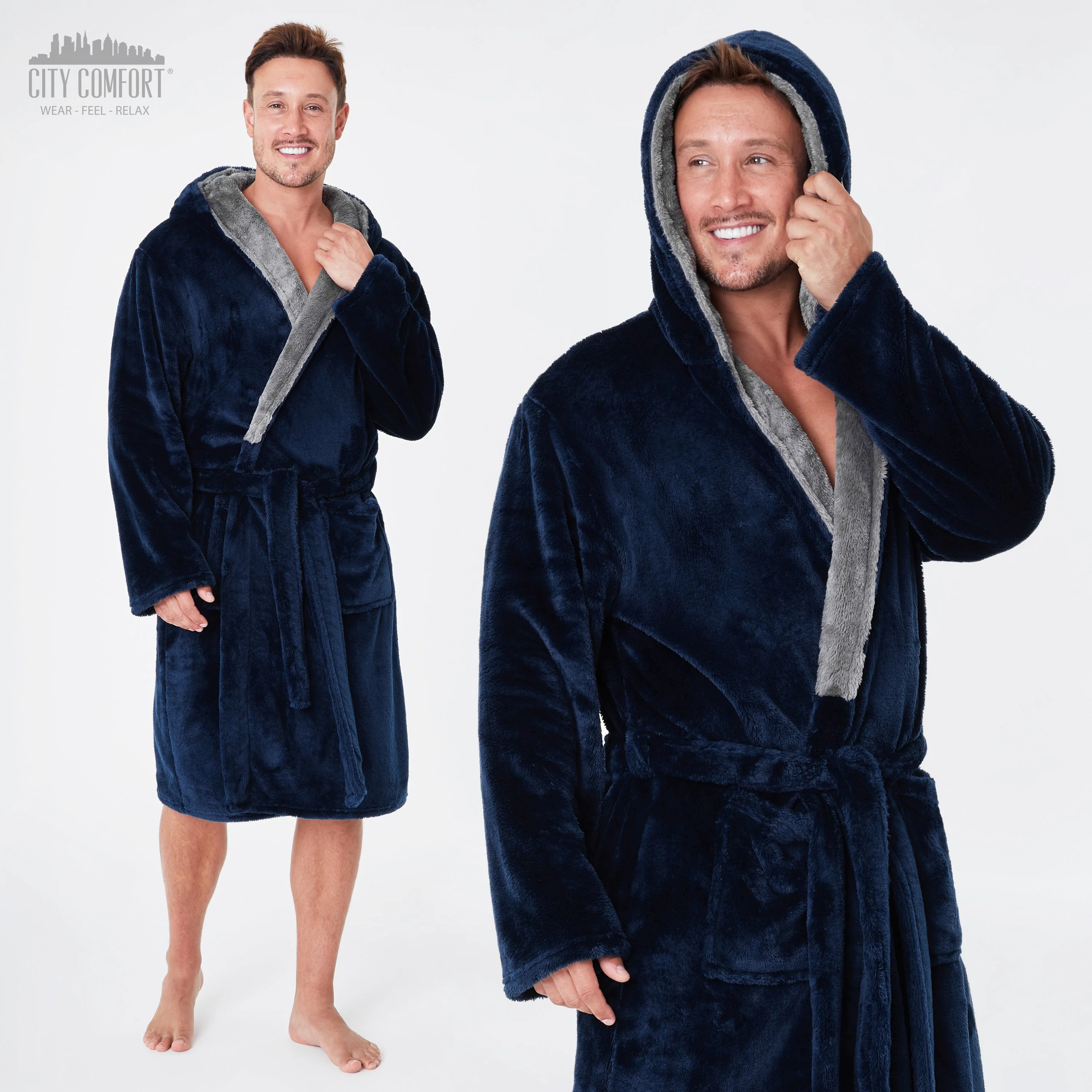 CityComfort Luxury Super Soft Men Dressing Gown Mens Bathrobe - Image 11