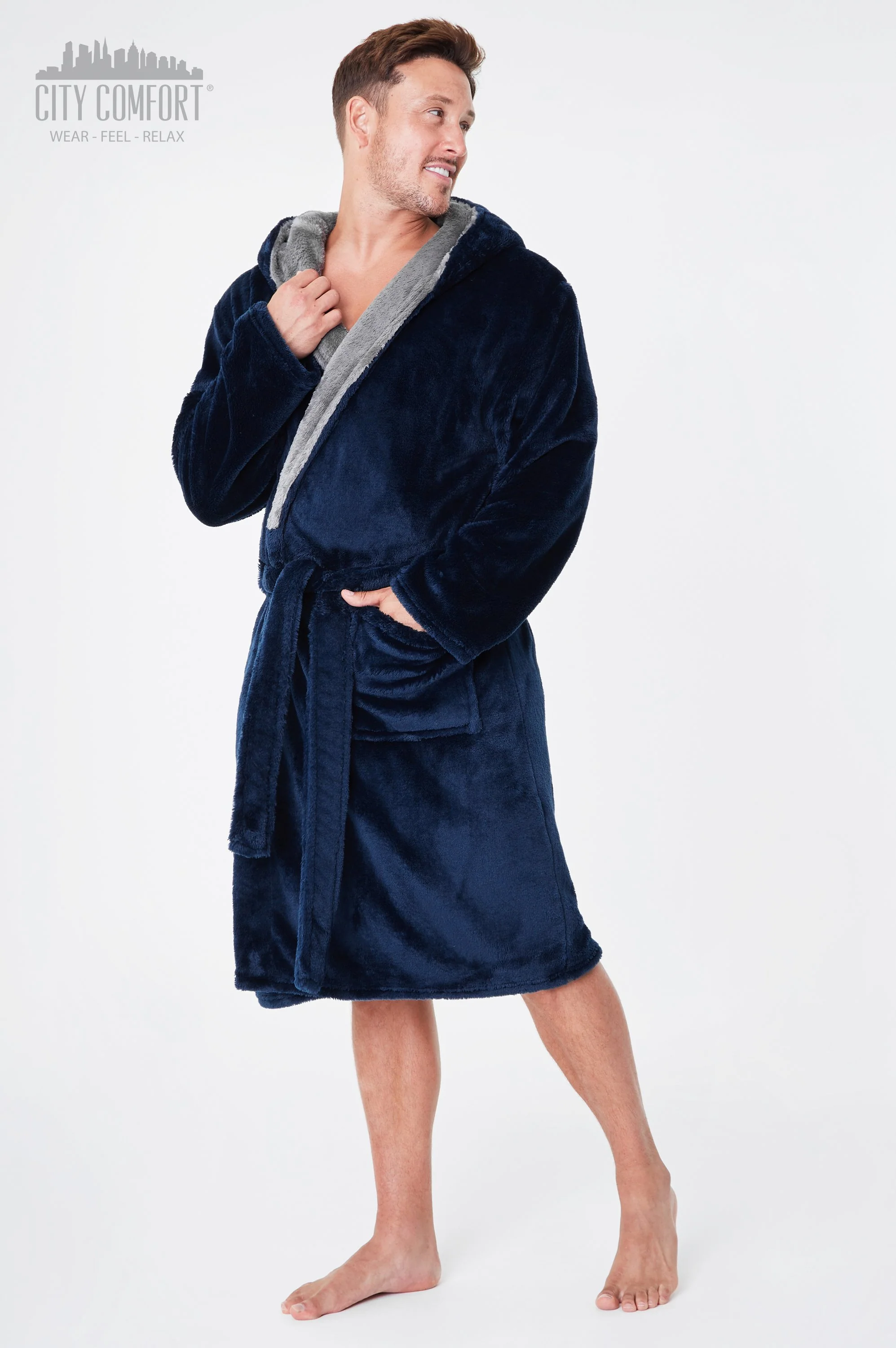 CityComfort Luxury Super Soft Men Dressing Gown Mens Bathrobe - Image 12