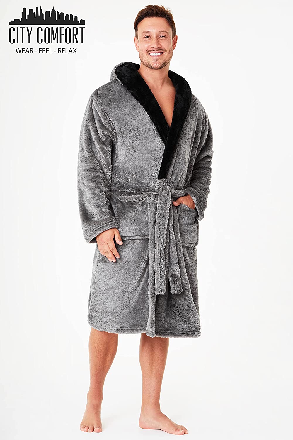 CityComfort Luxury Super Soft Men Dressing Gown Mens Bathrobe - Image 4
