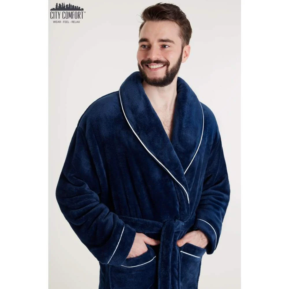 CityComfort Luxury Super Soft Men Dressing Gown Mens Bathrobe - Image 17