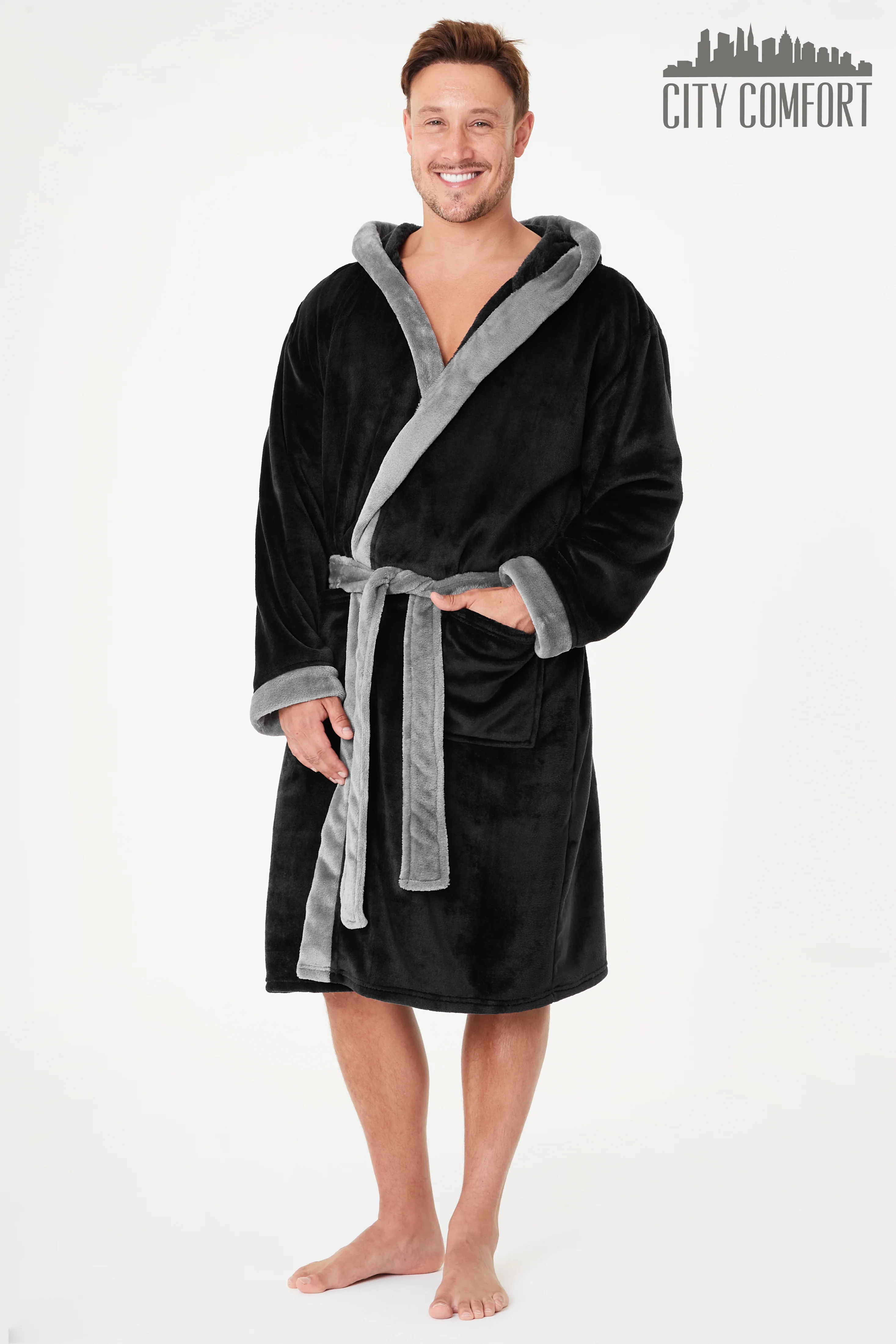 CityComfort Luxury Super Soft Men Dressing Gown Mens Bathrobe - Image 4
