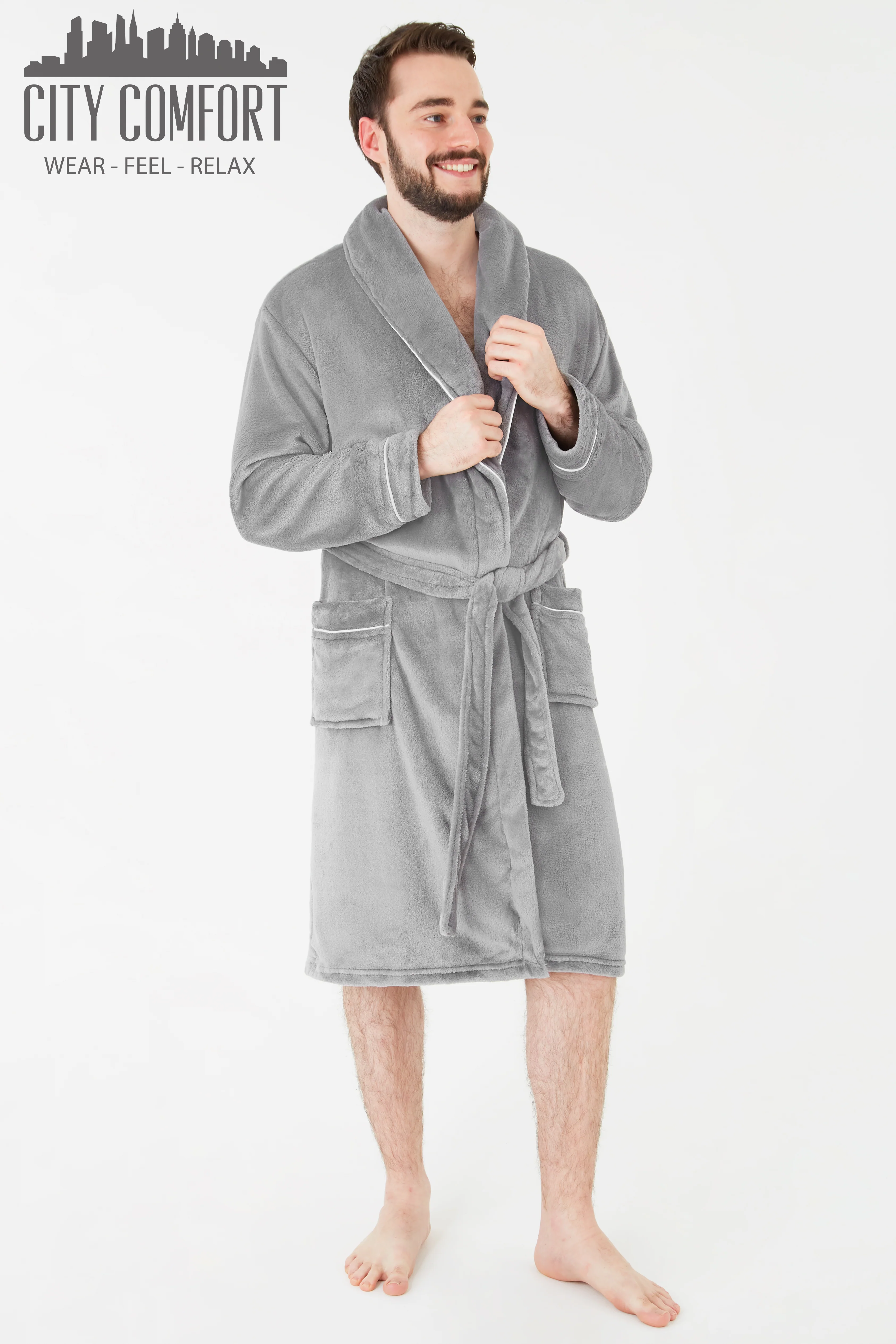 CityComfort Luxury Super Soft Men Dressing Gown Mens Bathrobe - Image 25