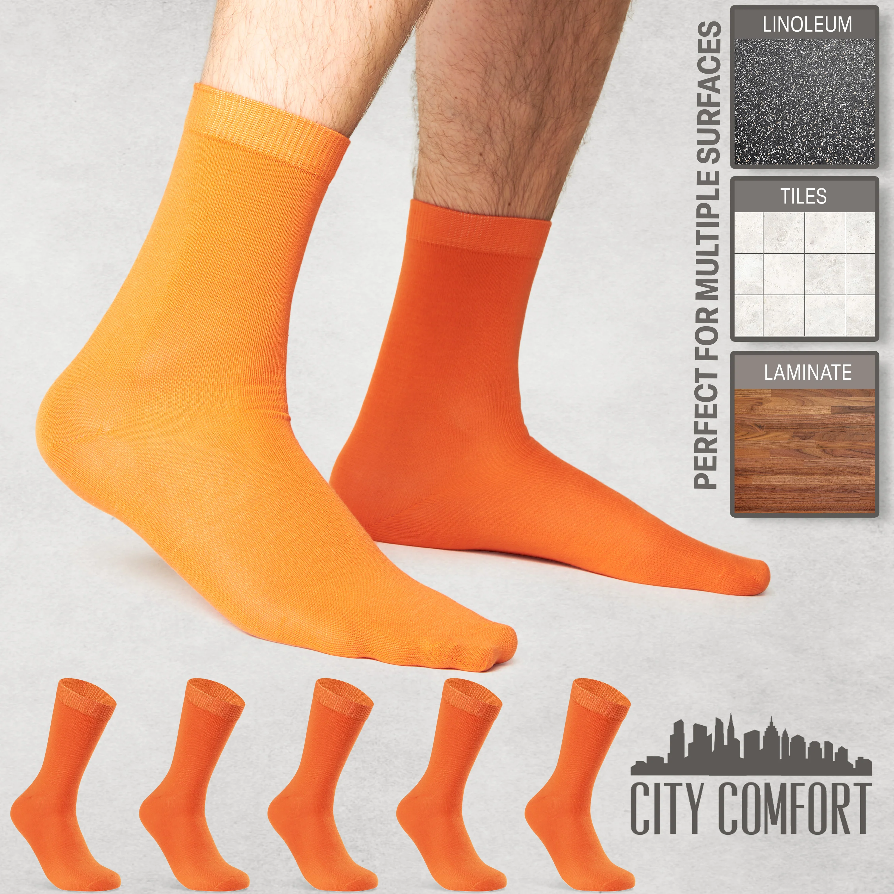 CityComfort Mens Calf Socks, Breathable Crew Socks Multipack - Pack of 6 - Image 24