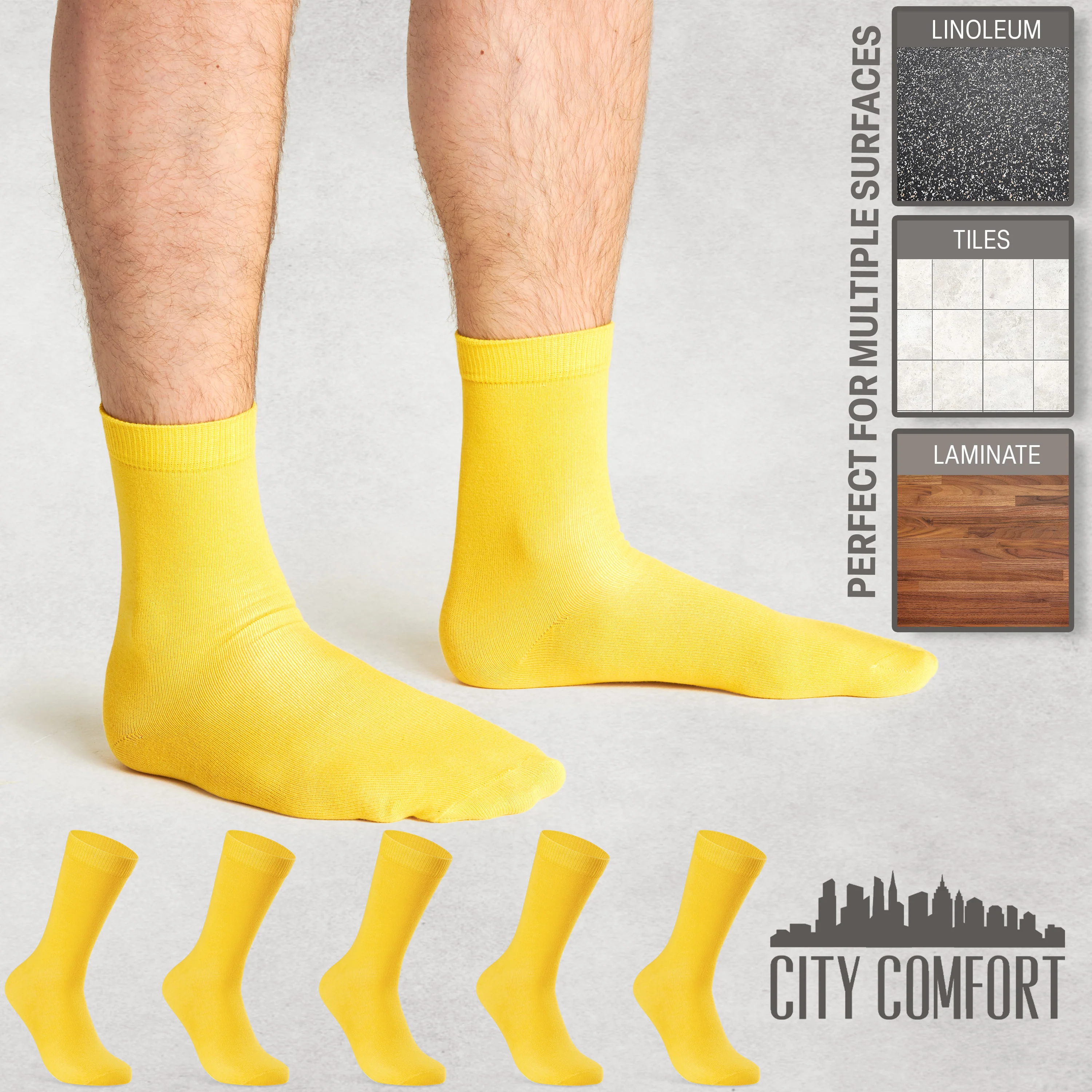 CityComfort Mens Calf Socks, Breathable Crew Socks Multipack - Pack of 6 - Image 42