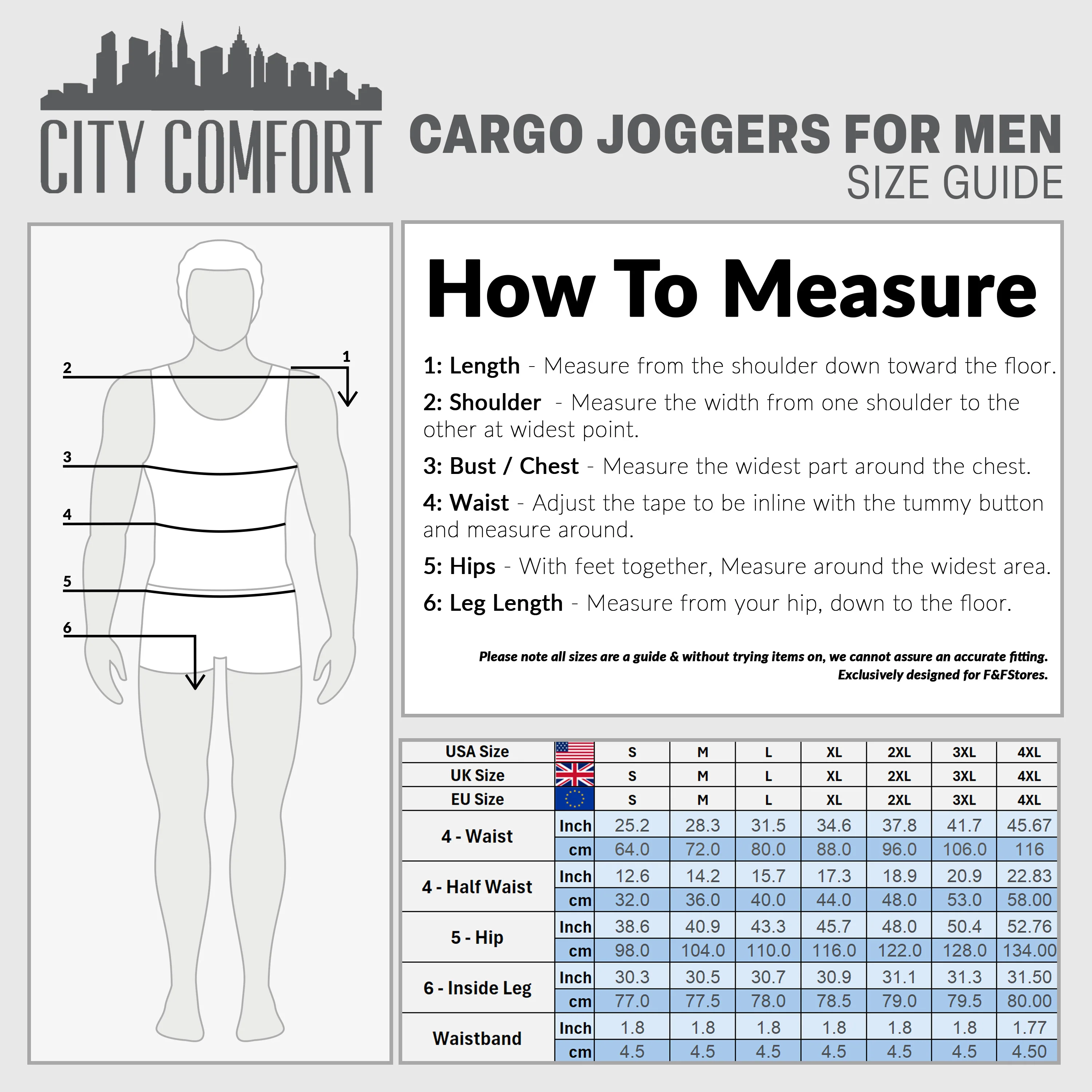 CityComfort Mens Cargo Joggers with 4 Pockets, Comfy, Casual, Stylish Sweatpants - Gifts for Him - Image 12