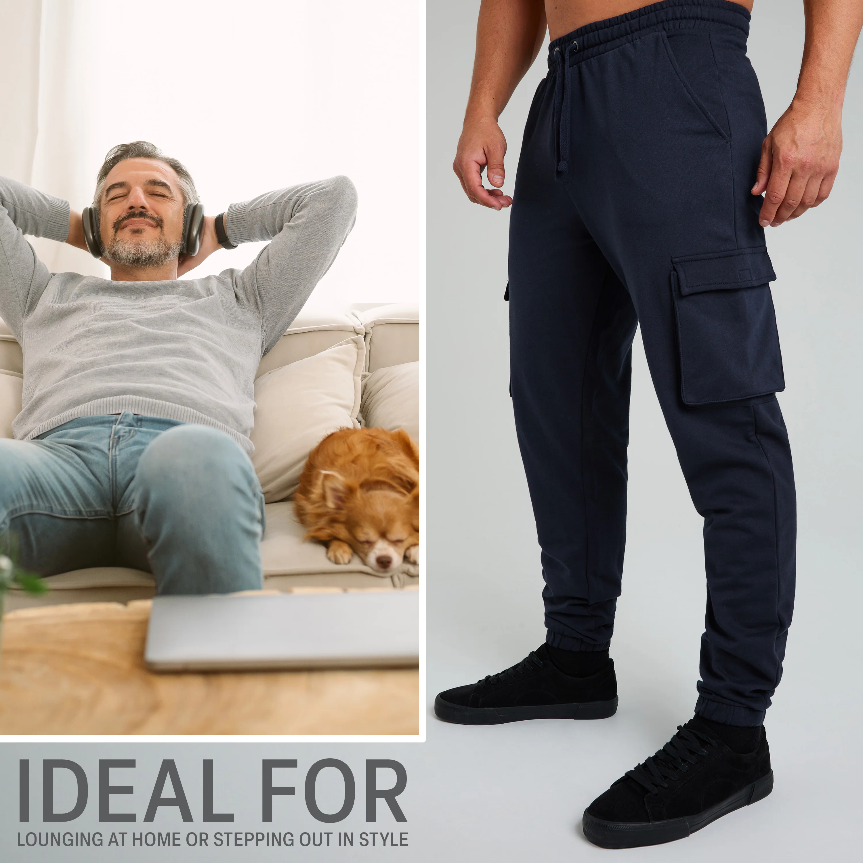 CityComfort Mens Cargo Joggers with 4 Pockets, Comfy, Casual, Stylish Sweatpants - Gifts for Him - Image 2