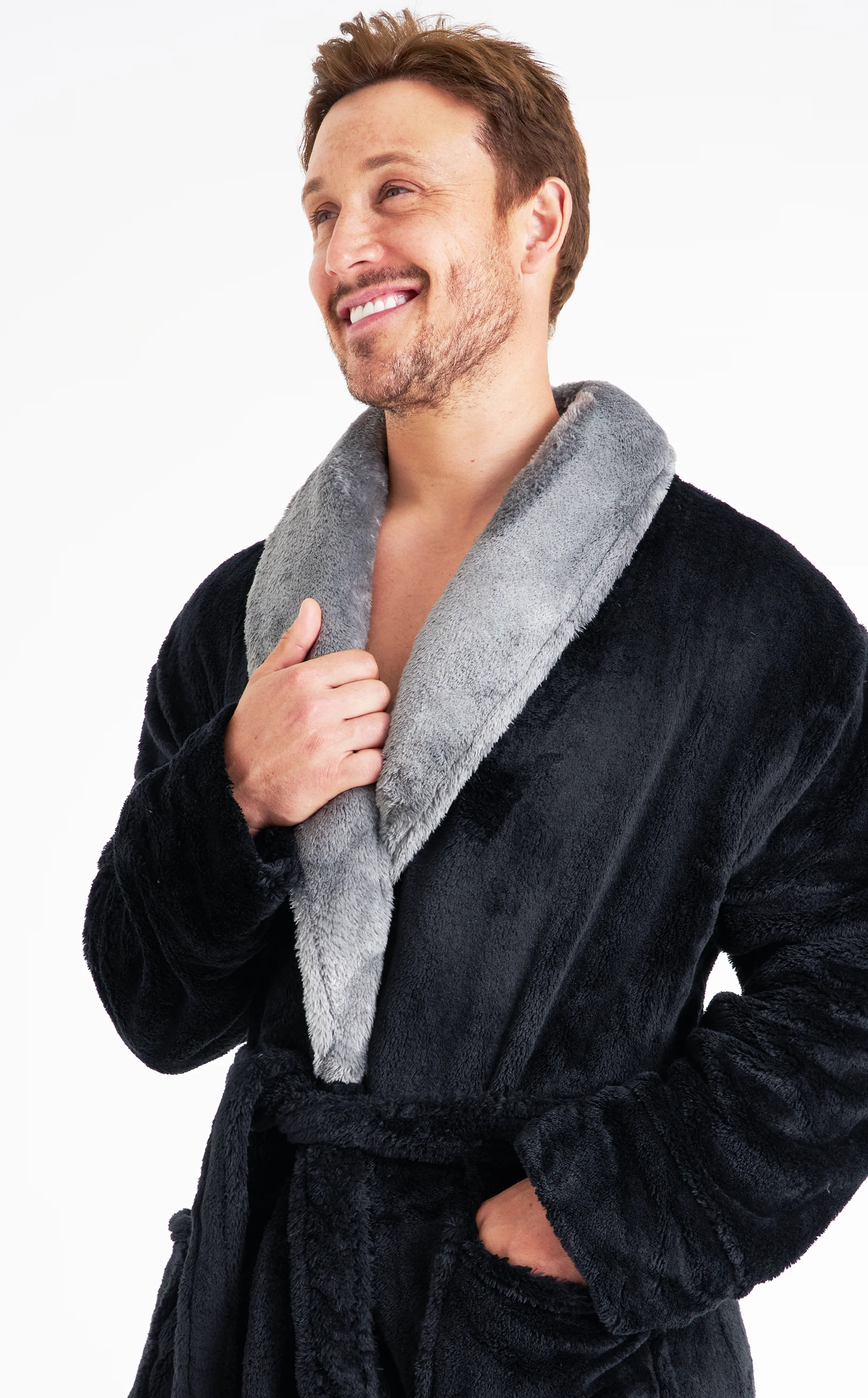 CityComfort Dressing Gown Mens Fleece Hooded Dressing Gowns - Image 2