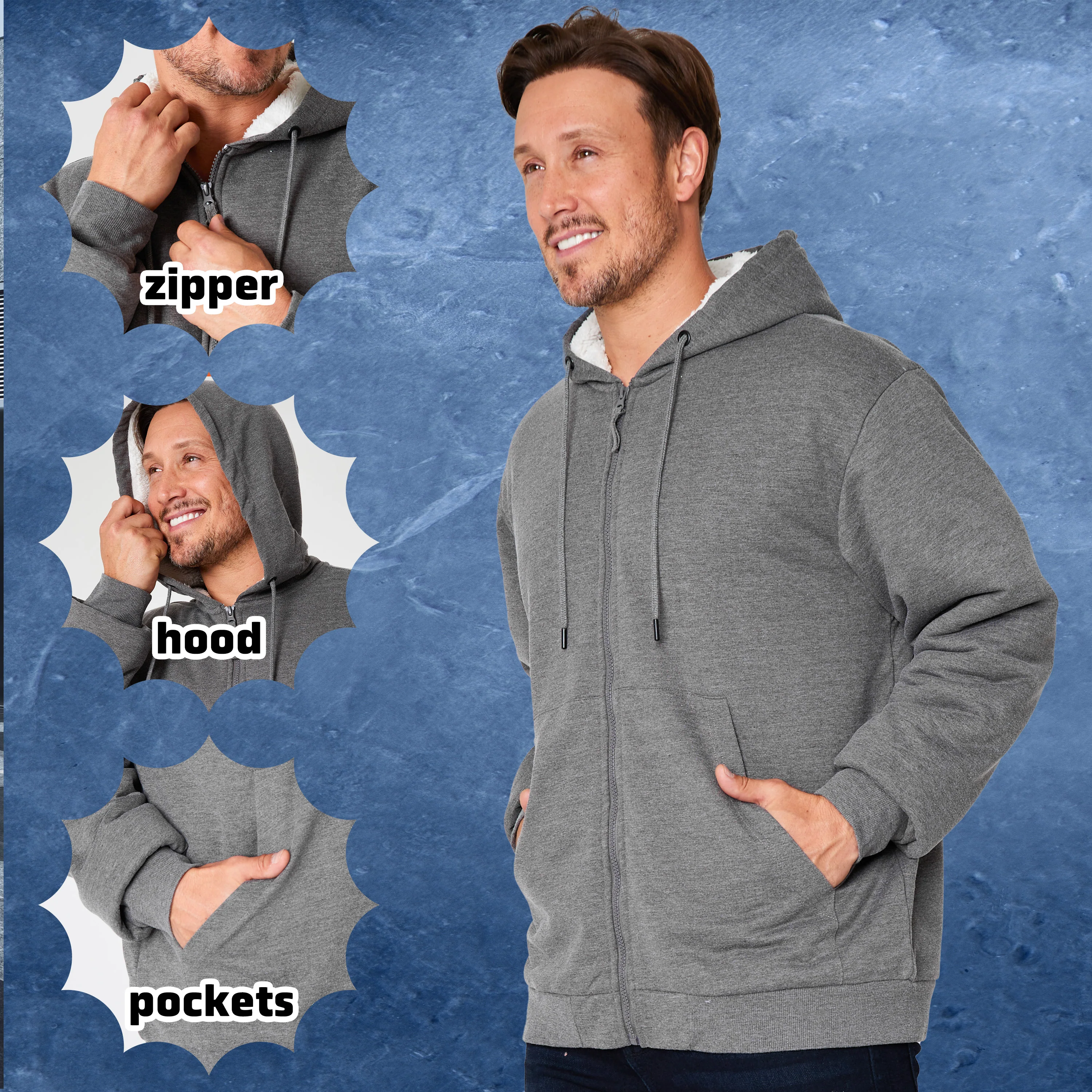 CityComfort Mens Hoodie with Fleece Lining - Zip for Hoodie Men - Image 11