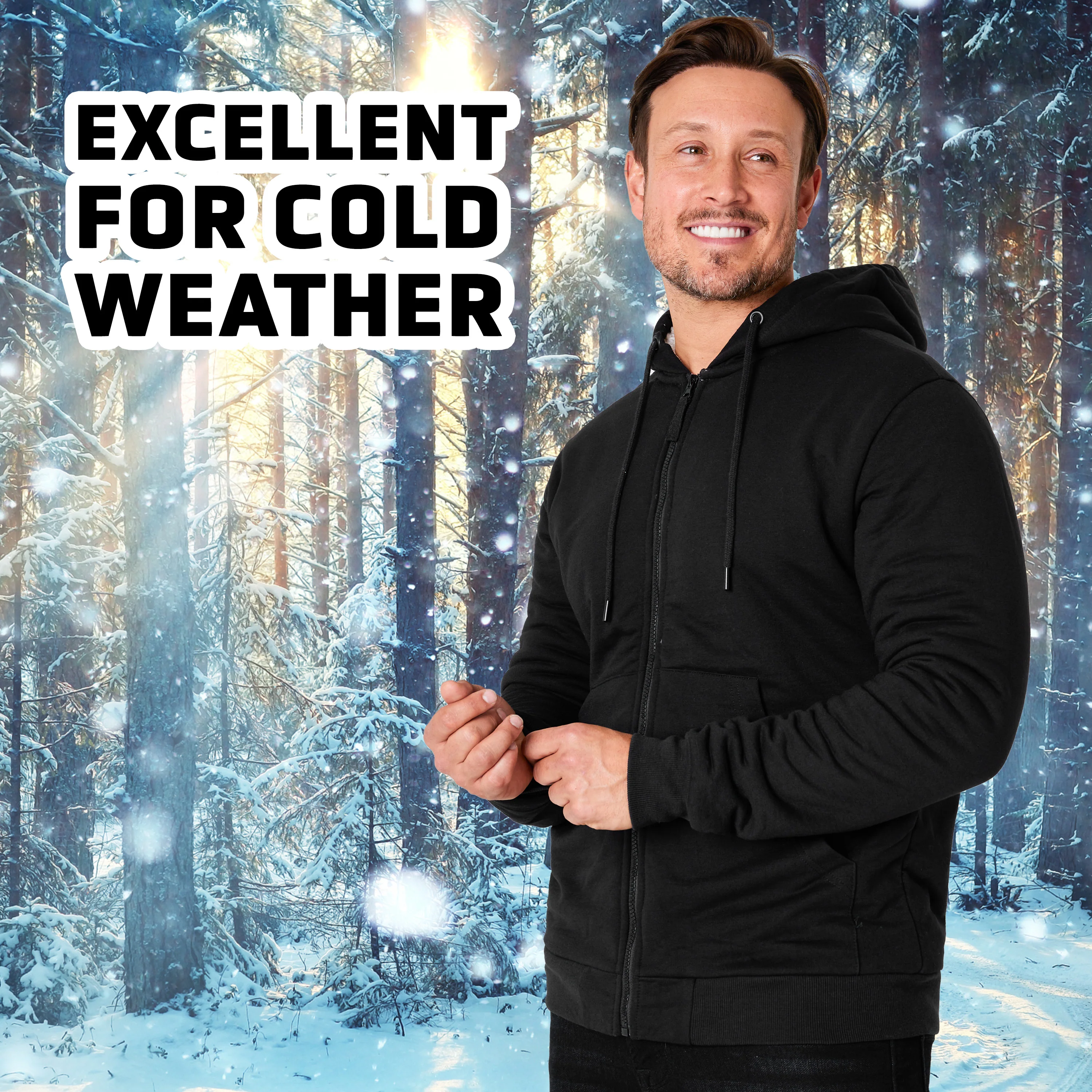 CityComfort Mens Hoodie with Fleece Lining - Zip for Hoodie Men - Image 2