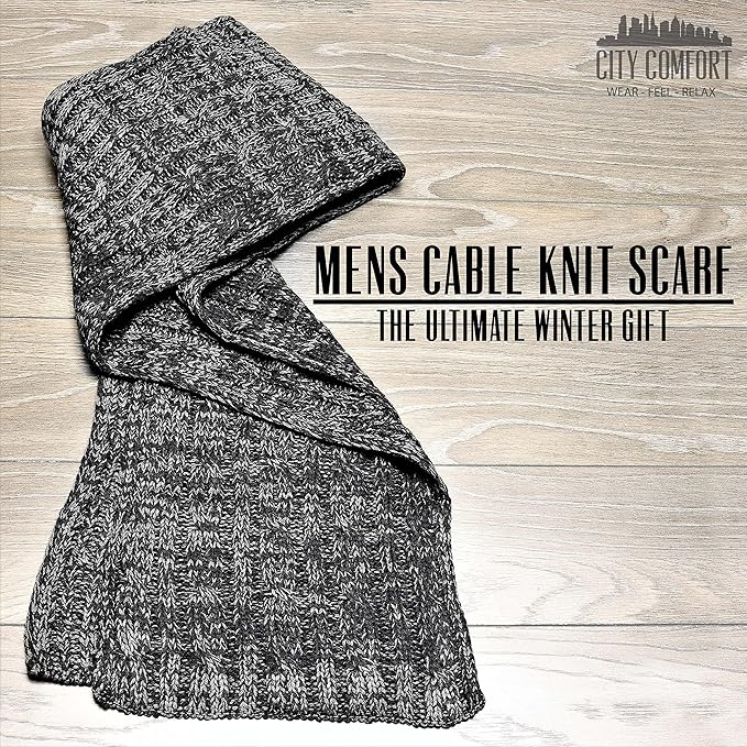 CityComfort Mens Knitted Scarf, Soft Cosy Winter Neck Scarf - Gifts for Men - Image 6