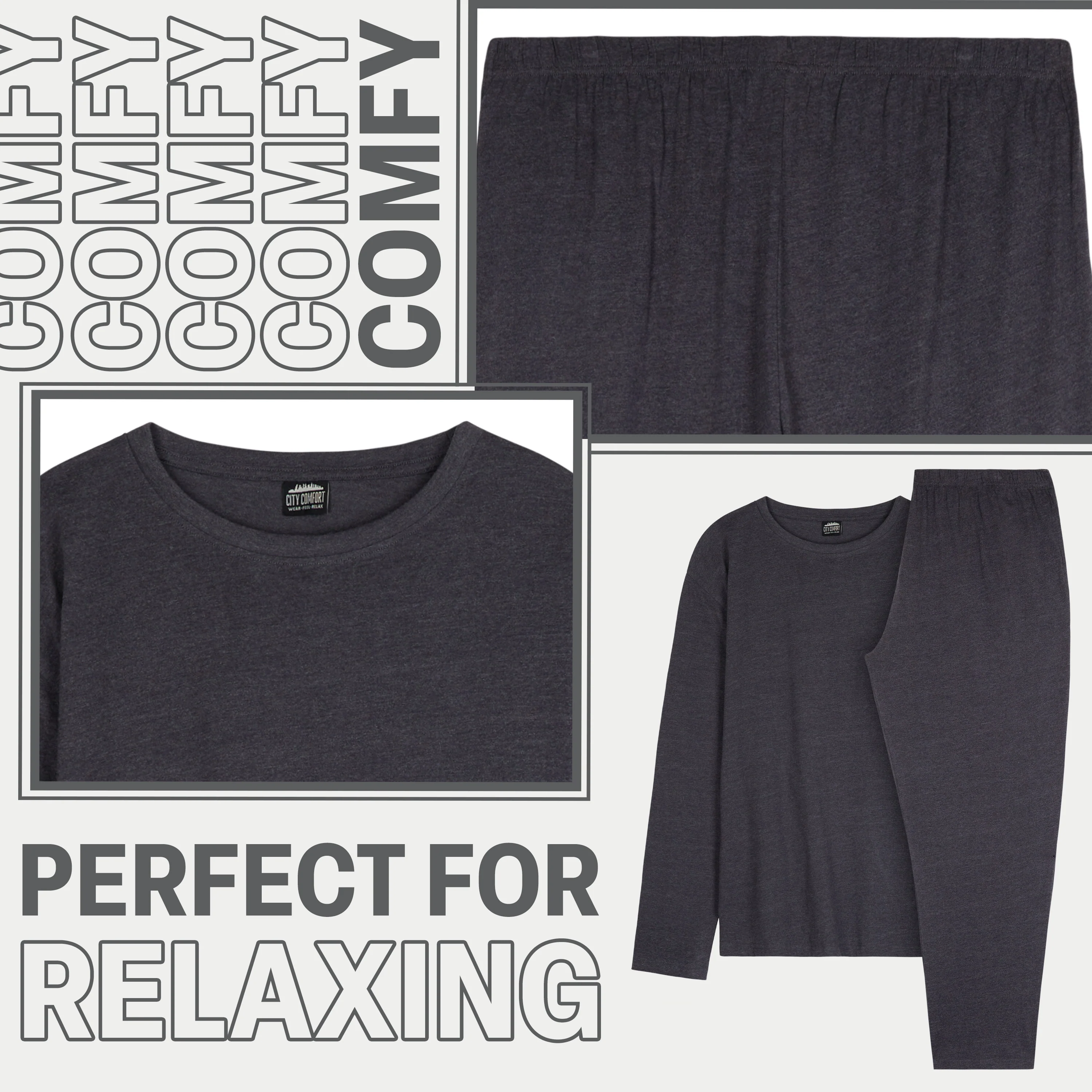CityComfort Mens Long Pyjamas Set, Adults Teenagers Soft 2 Piece Loungewear Nightwear Cosy PJs - Gifts for Him - Image 12