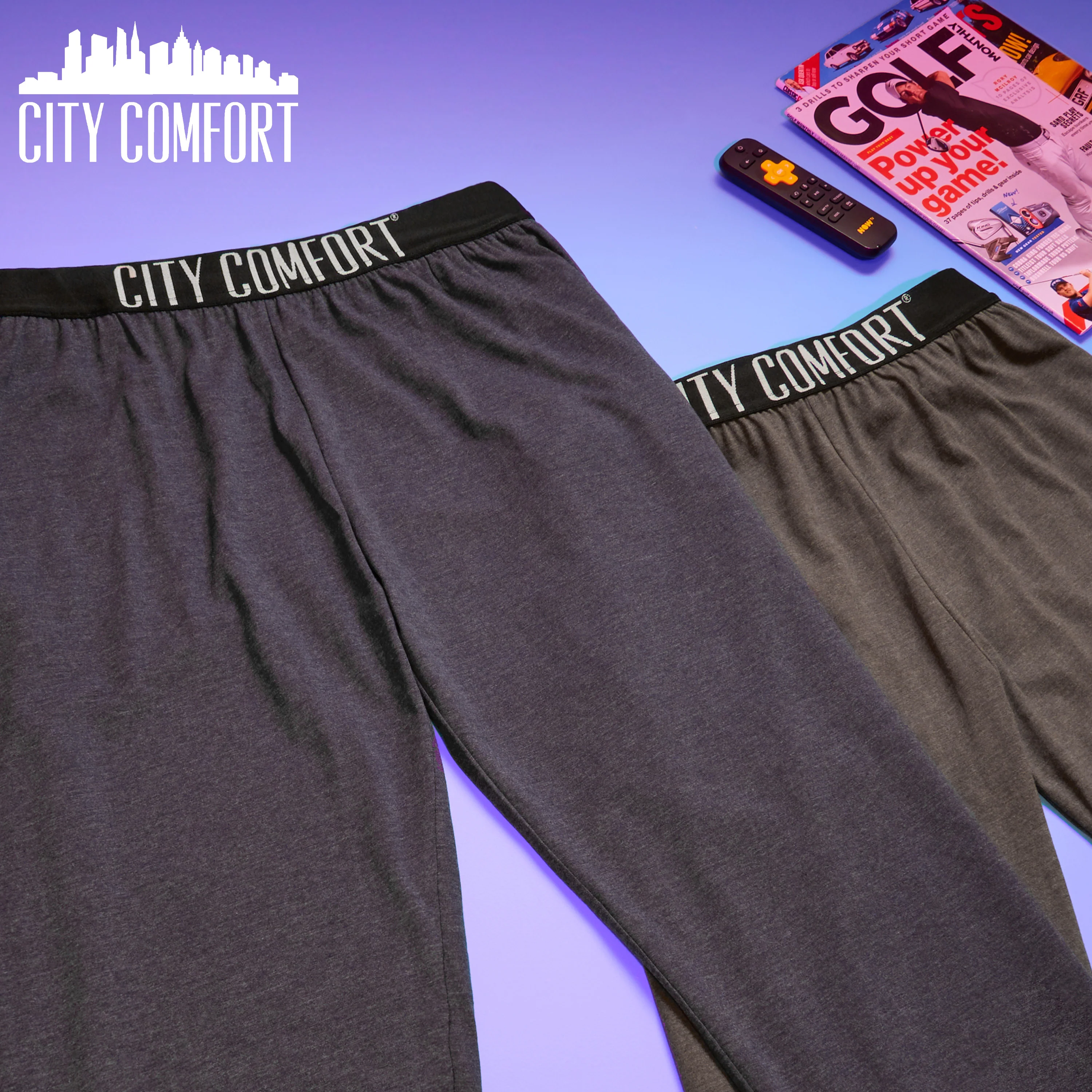 CityComfort Mens Pyjama Bottoms - Jersey Lounge Pants with Pockets, Pack of 2 - Image 8
