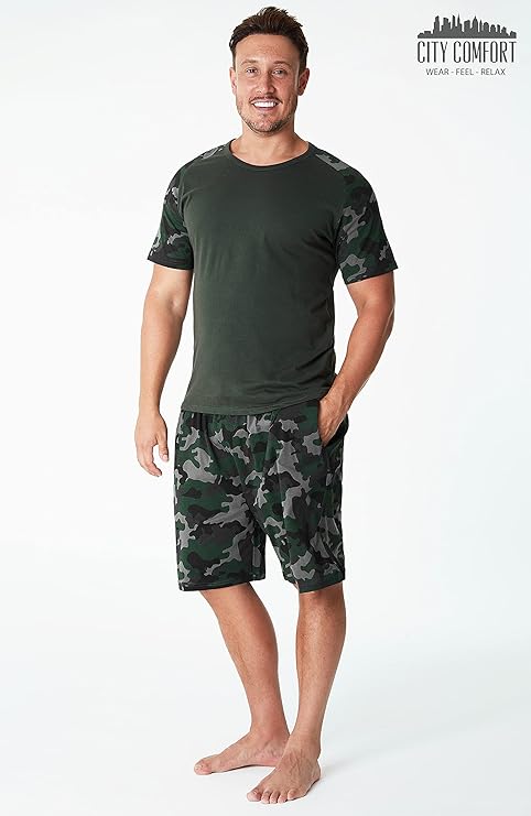 CityComfort Mens Pyjamas, Men's Short PJs, Lounge Wear Set for Men - Image 3