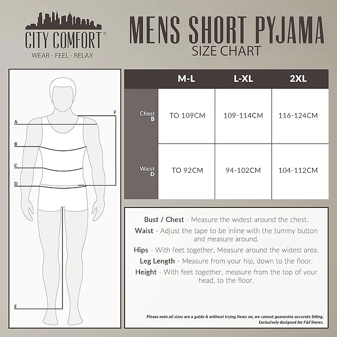 CityComfort Mens Pyjamas, Men's Short PJs, Lounge Wear Set for Men - Image 7