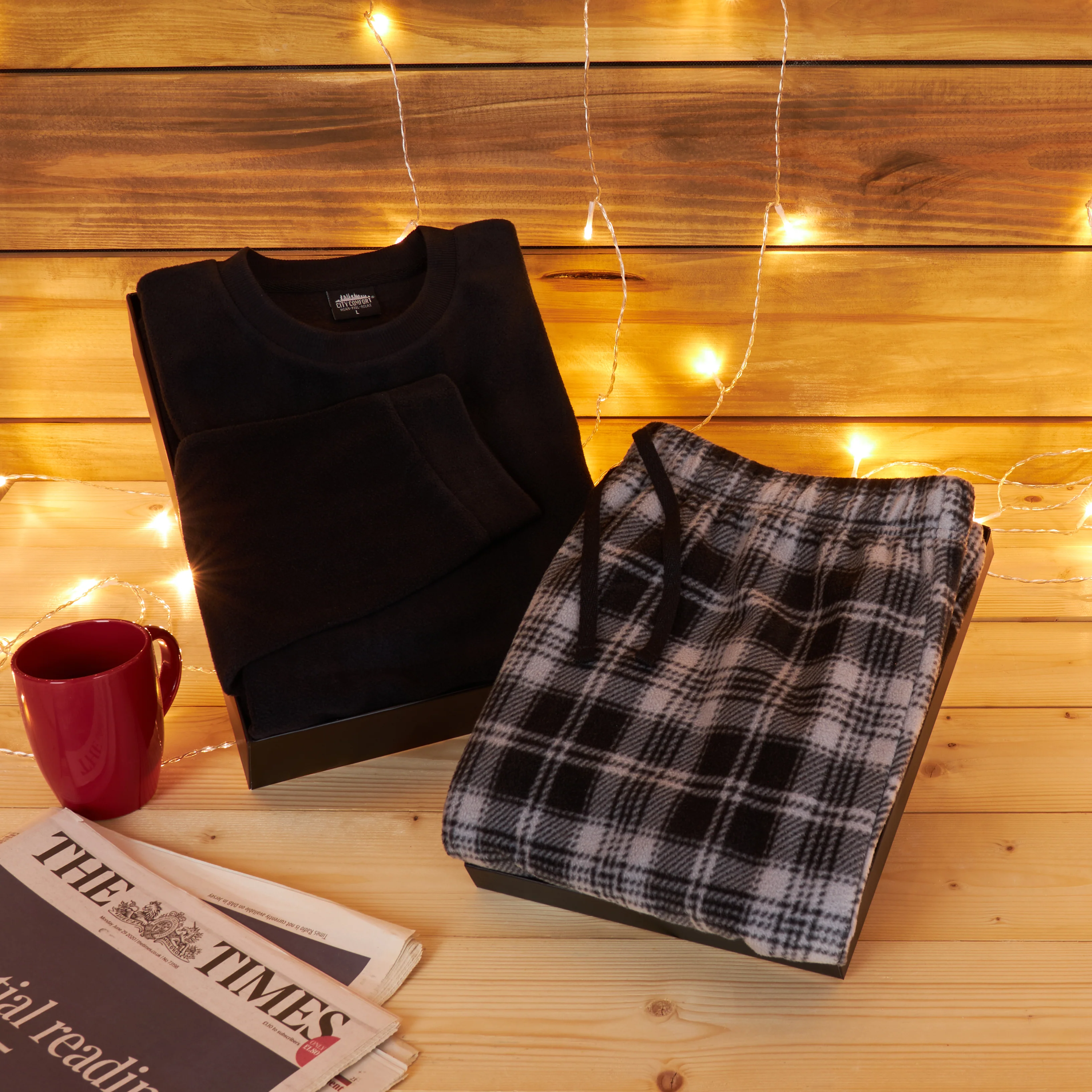 Mens Pyjamas Set Super Soft Fleece 2 Piece Set Loungewear Nightwear Gifts for Men - Image 2