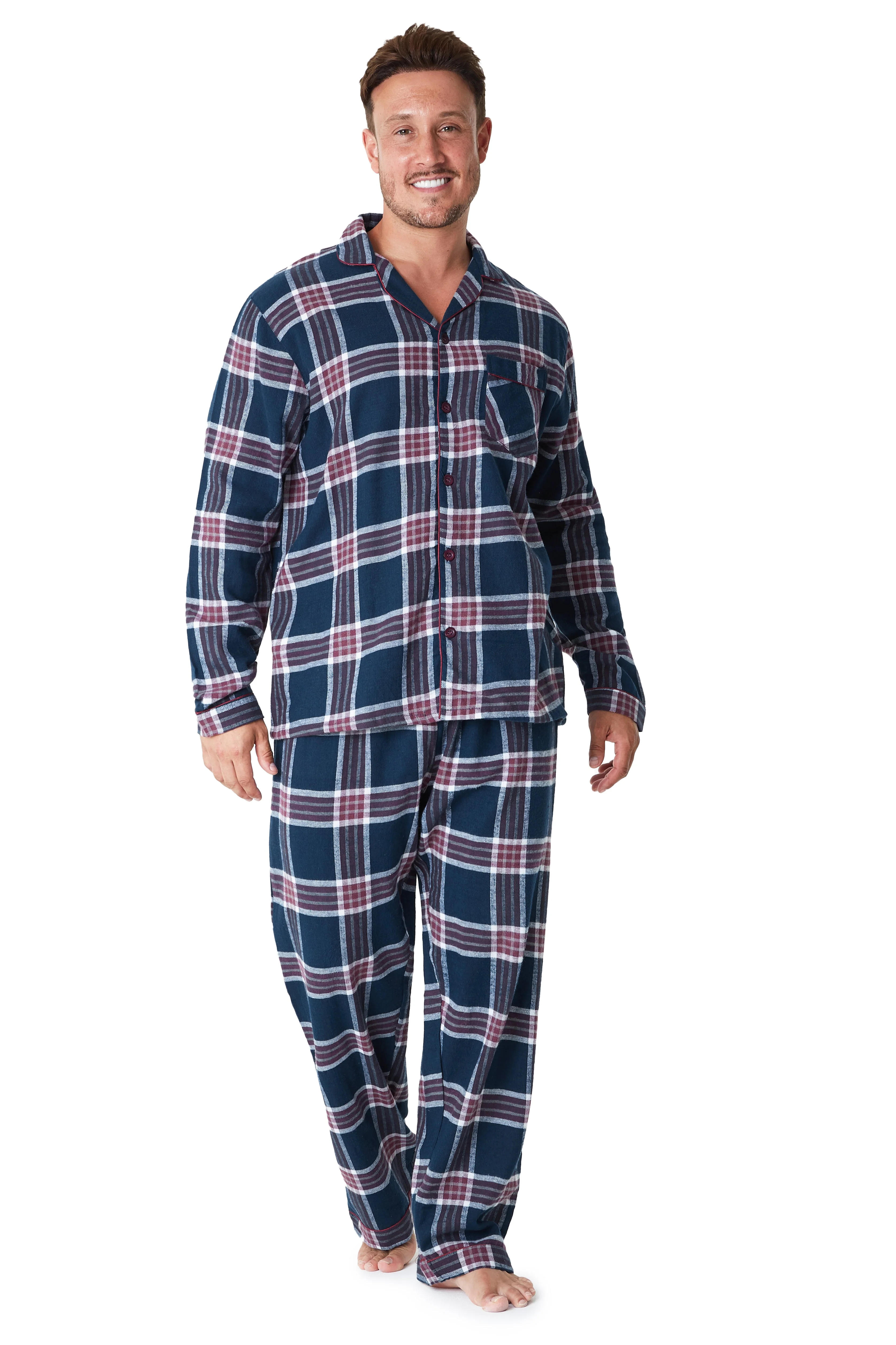 CityComfort Mens Pyjamas Set, Tartan Brushed Cotton Pyjamas - Image 8