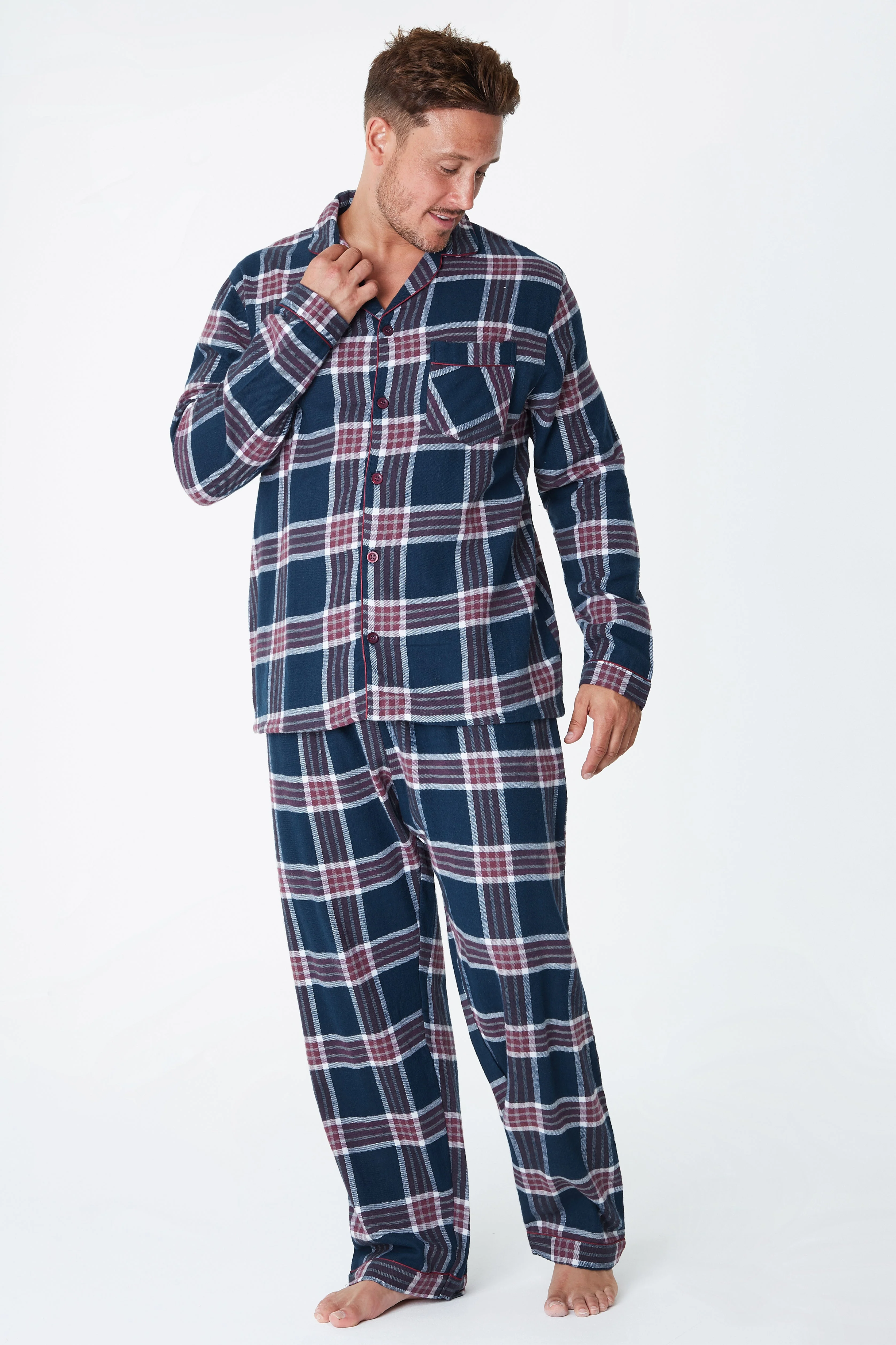 CityComfort Mens Pyjamas Set, Tartan Brushed Cotton Pyjamas - Image 9