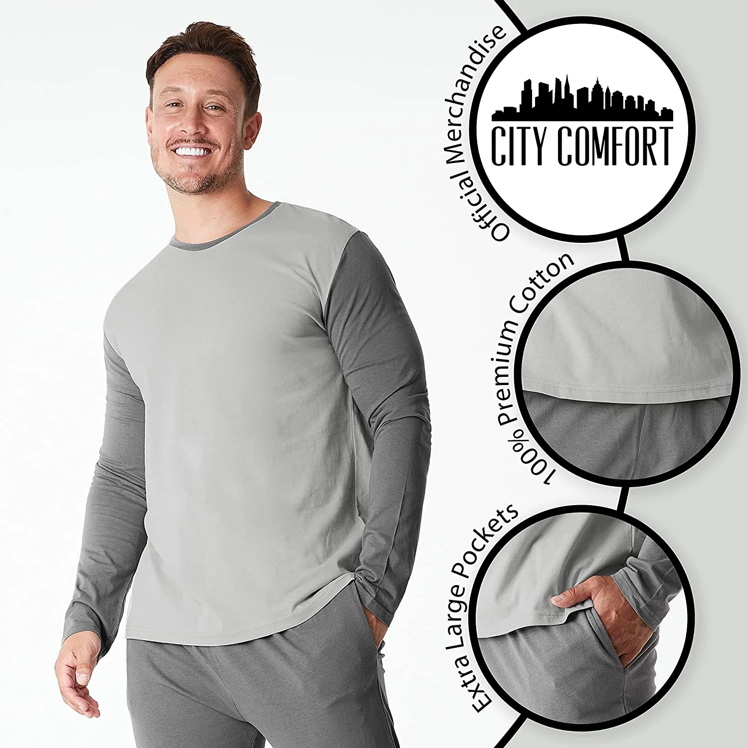 CityComfort Mens Pyjamas Super Soft Cotton Mix Men PJs Set Pajamas for Man Nightwear Loungewear - Image 4