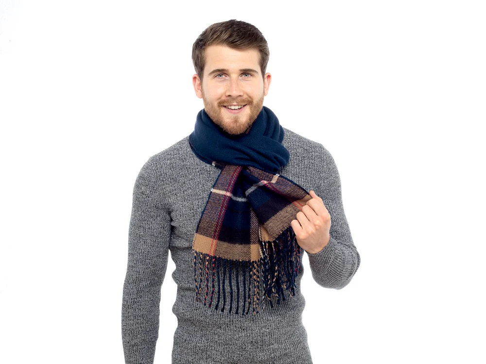 CityComfort Mens Scarf, Reversible Tartan Scarf for Men, Mens Gifts - Image 4