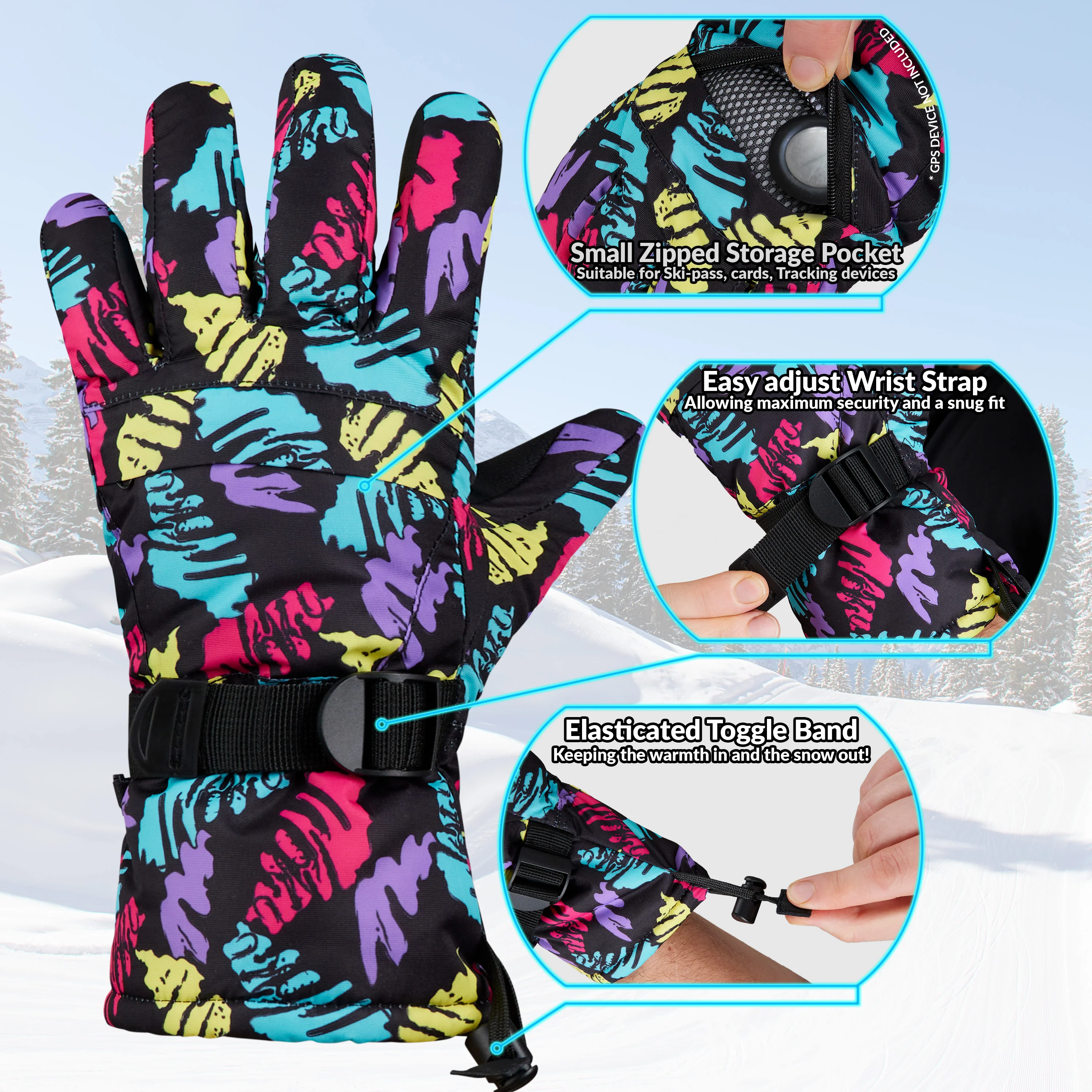 CityComfort Mens Skiing Gloves - Fleece Lined Touch Screen Gloves - Image 17