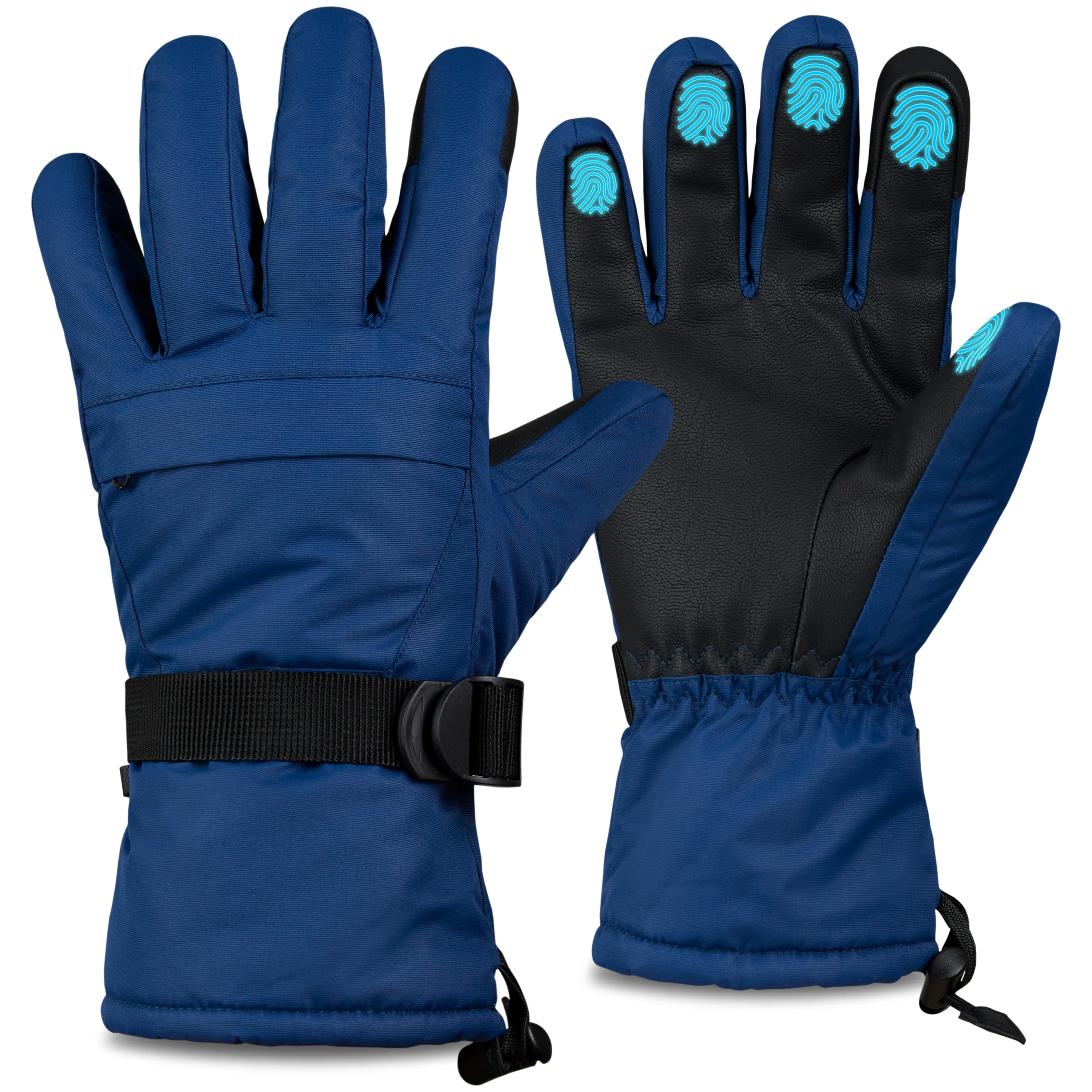 CityComfort Mens Skiing Gloves - Fleece Lined Touch Screen Gloves - Image 8