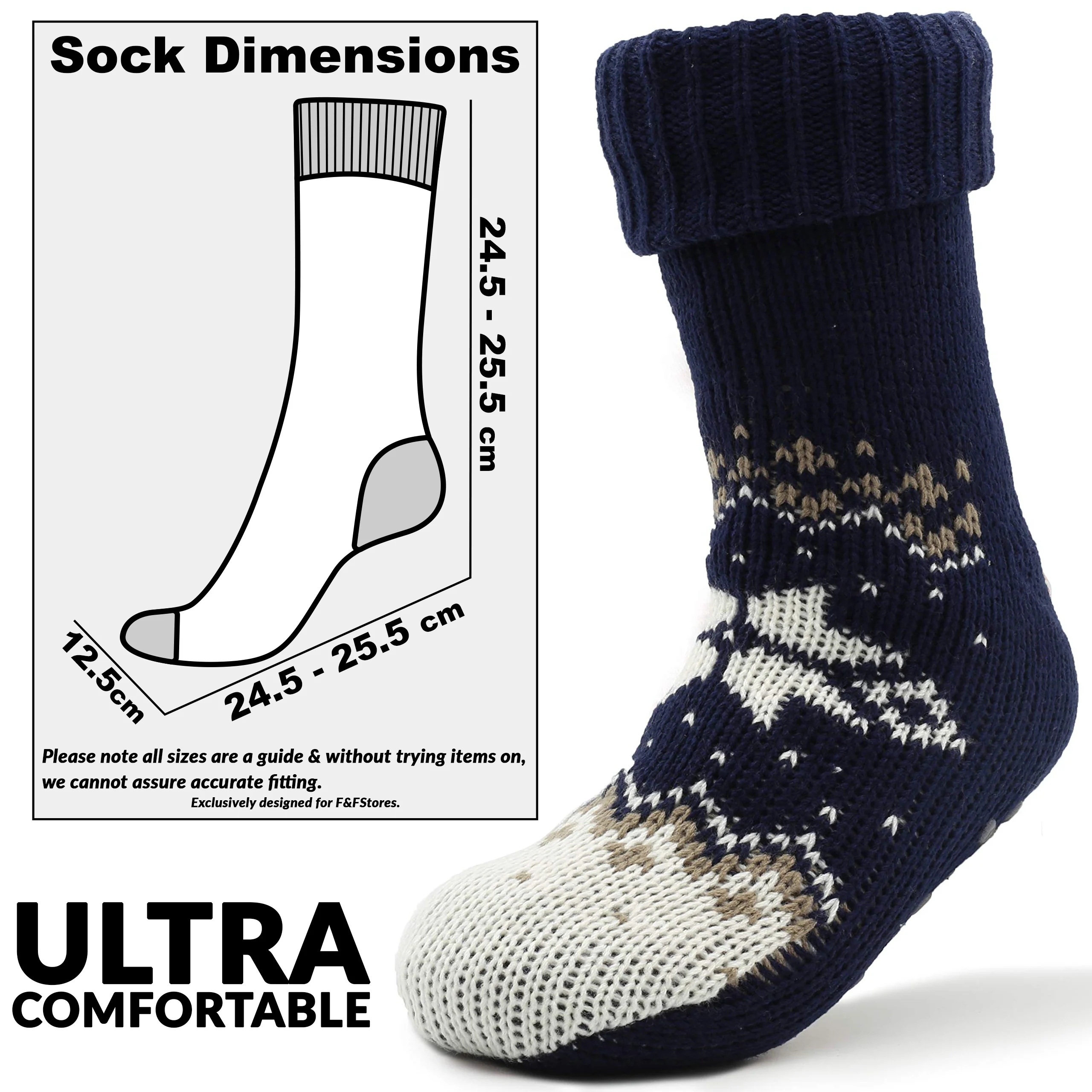 CityComfort Mens Slippers Socks, Warm Fluffy Non Slip Socks, Gifts For Men