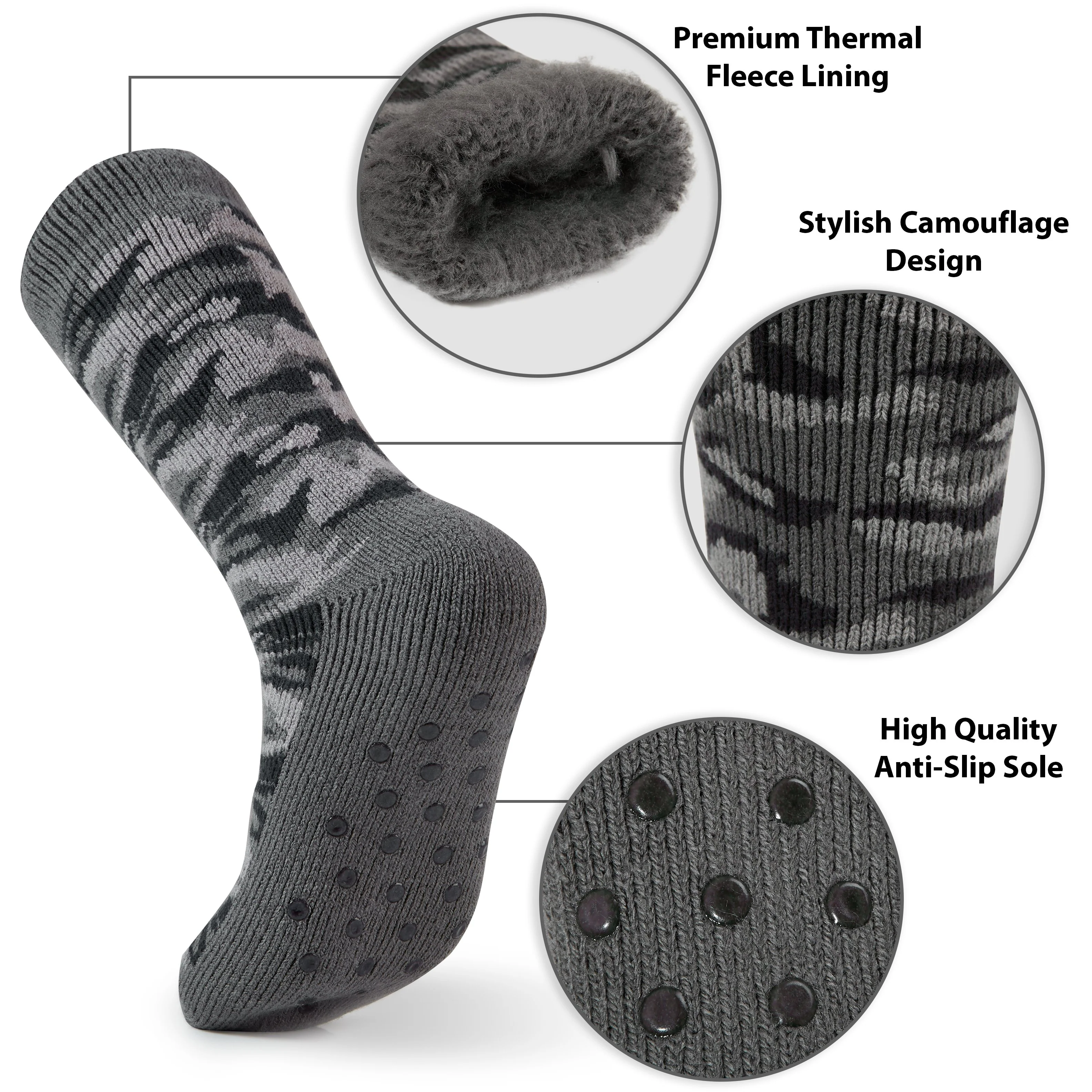 CityComfort Mens Slippers Socks, Warm Fluffy Socks, Gifts For Men - Image 3
